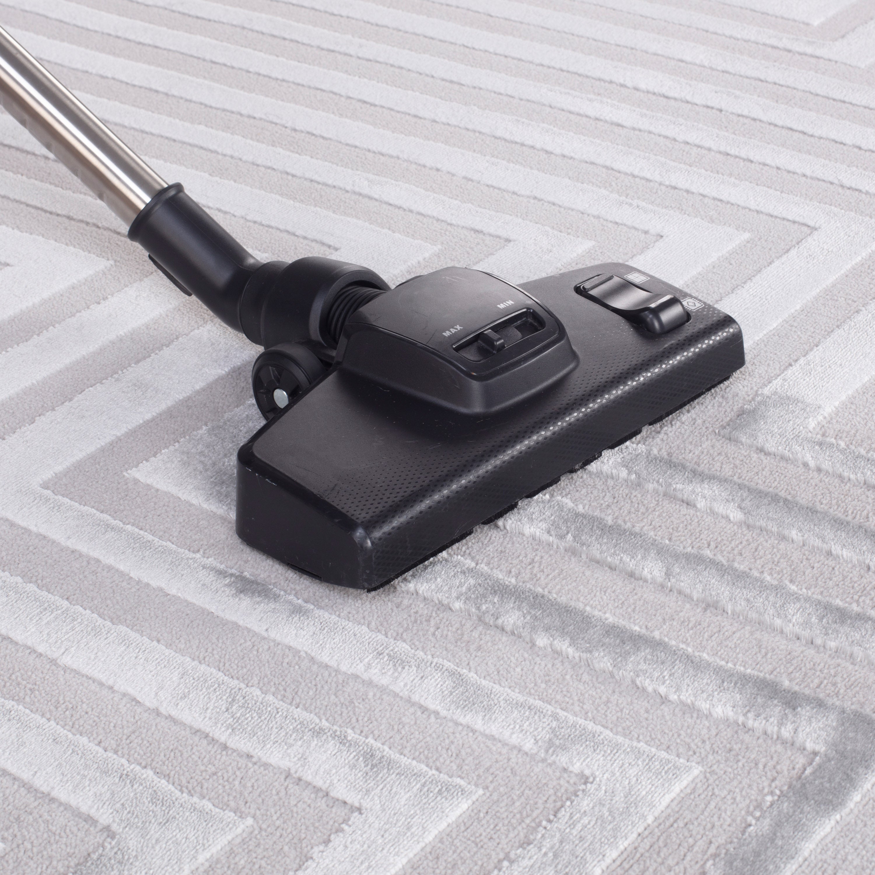 Teppich Wohnzimmer Kurzflor Skandinavische Stil Teppich Uni Silber 3D Effekt