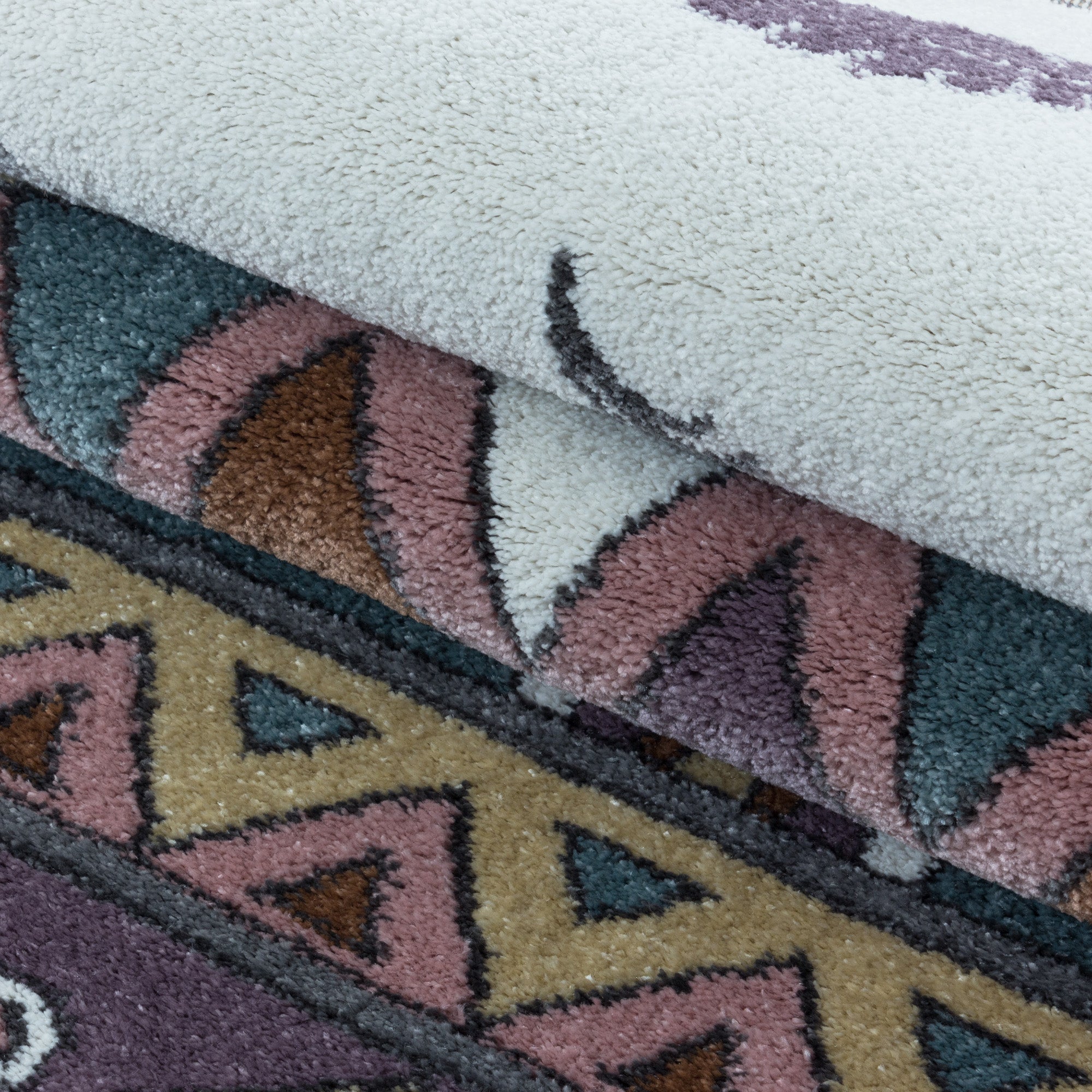 Kurzflor Kinderteppich Gelb Bär mit Feder Motiv Design Kinderzimmer Teppich Weich