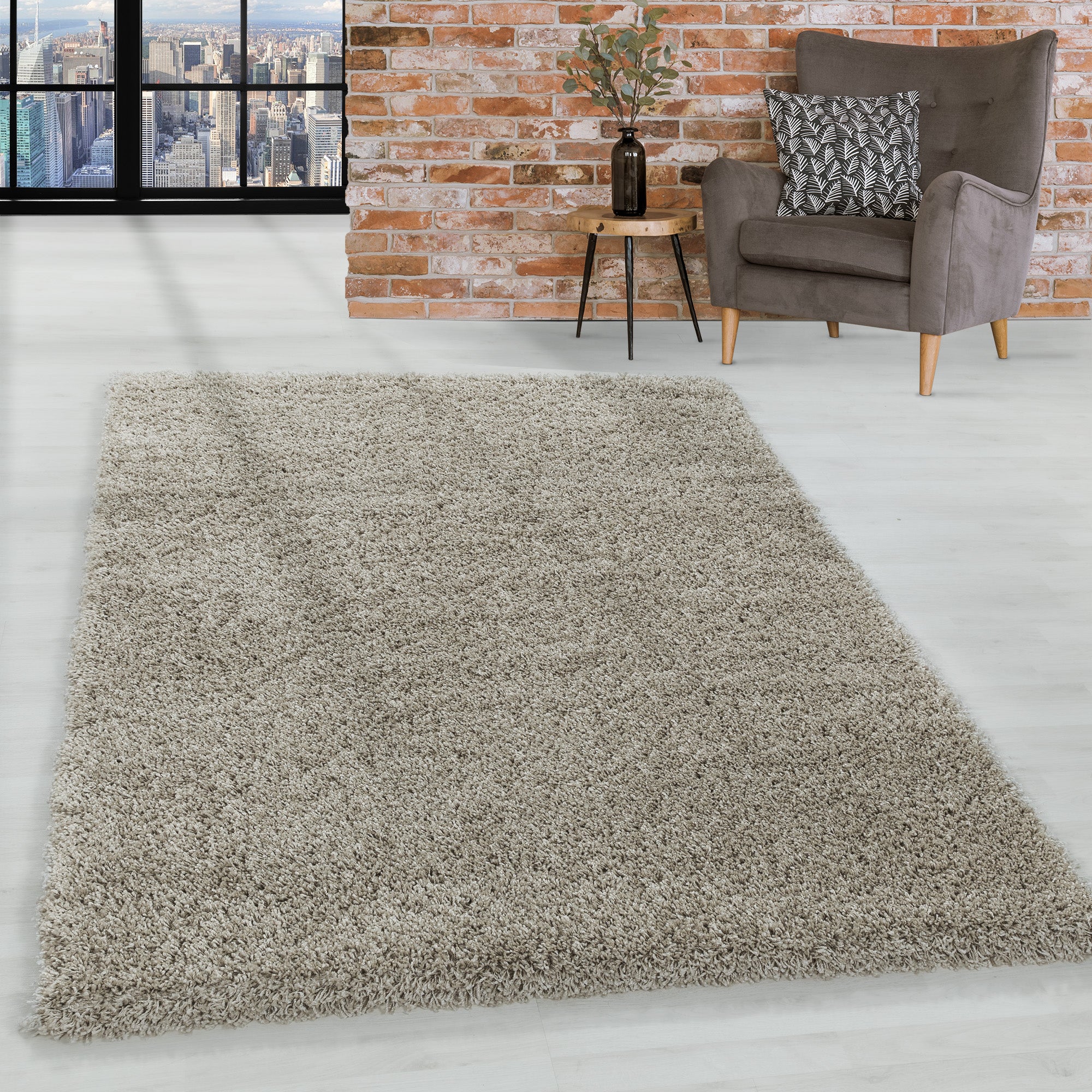 Hochflor Shaggy Teppich Wohnzimmerteppich Schlafzimmer Flor Super Soft Einfarbig