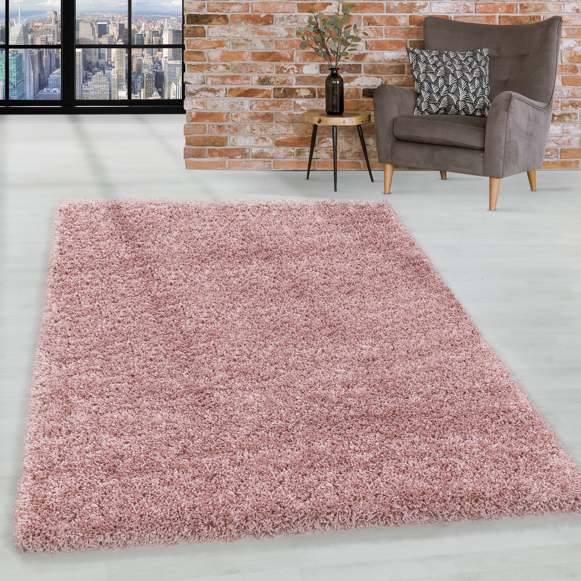 Hochflor Shaggy Teppich Wohnzimmerteppich Schlafzimmer Flor Super Soft Einfarbig