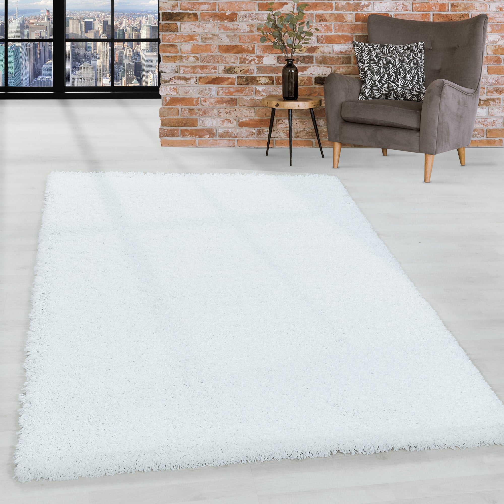 Hochflor Shaggy Teppich Wohnzimmerteppich Schlafzimmer Flor Super Soft Einfarbig