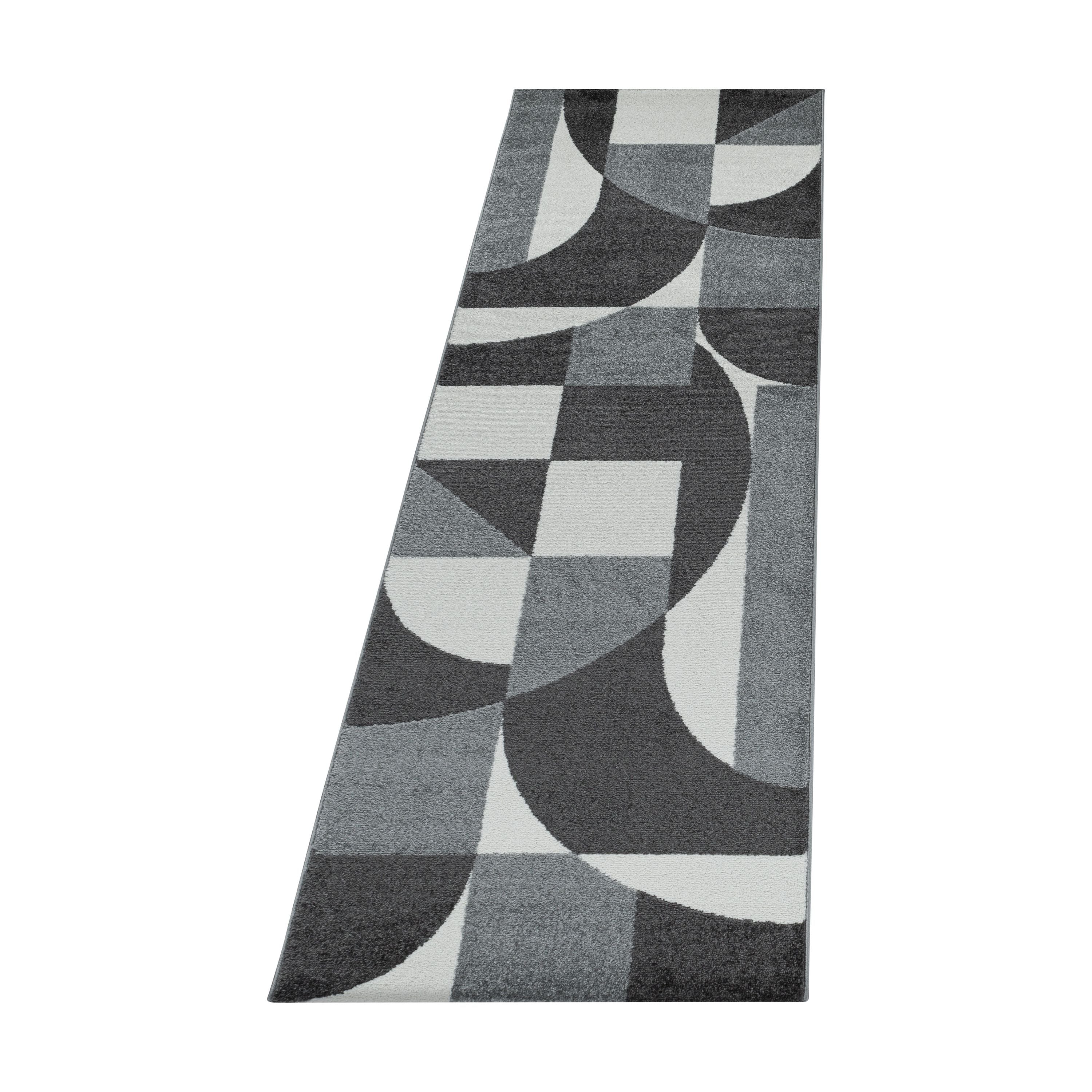 Kurzflor Teppich Set Schlafzimmer Läufer Zipcode Design Abstrakt 3 Teile Grau