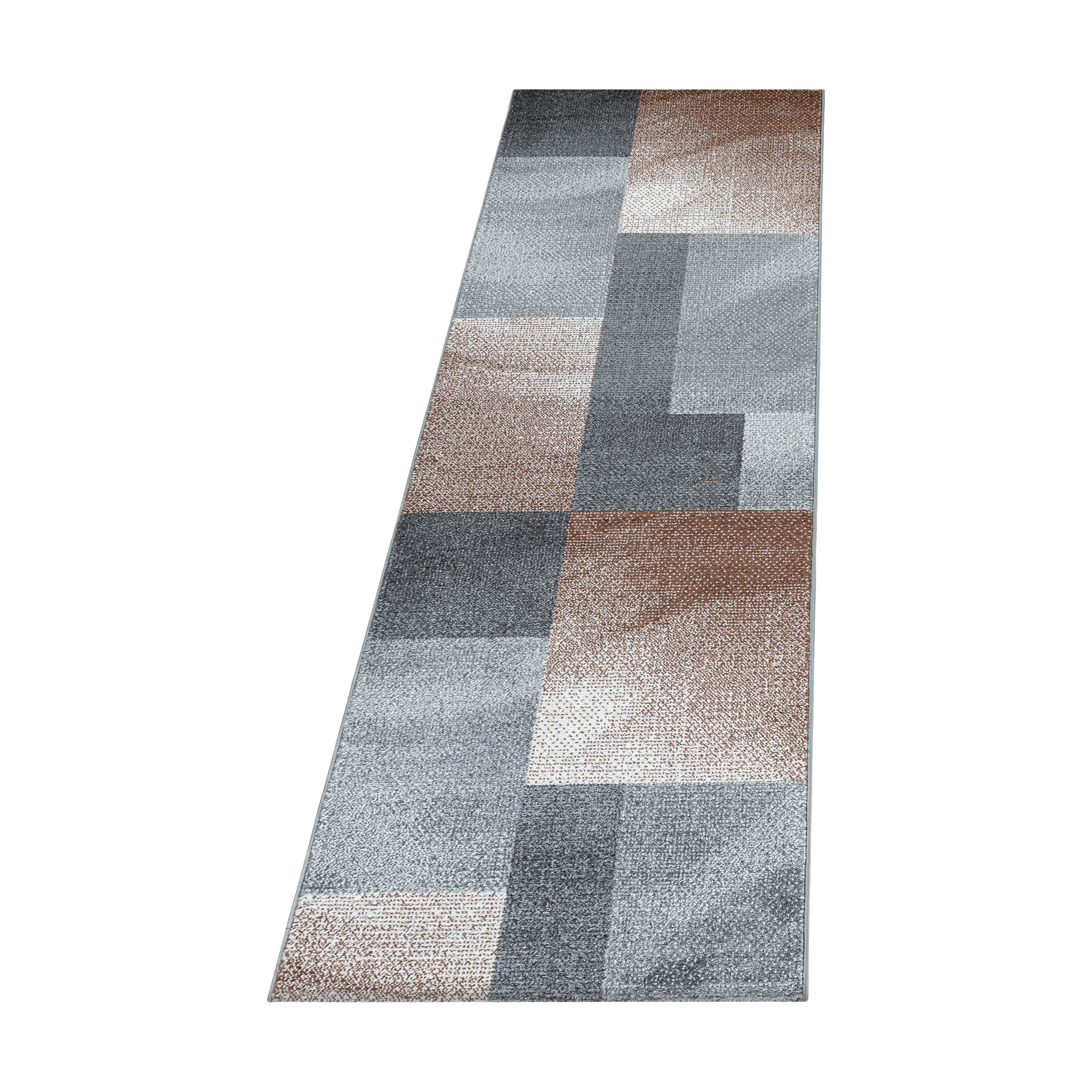 Kurzflor Teppich Set Schlafzimmer Läufer Zipcode Design Rechtecke 3 Teile Kupfer