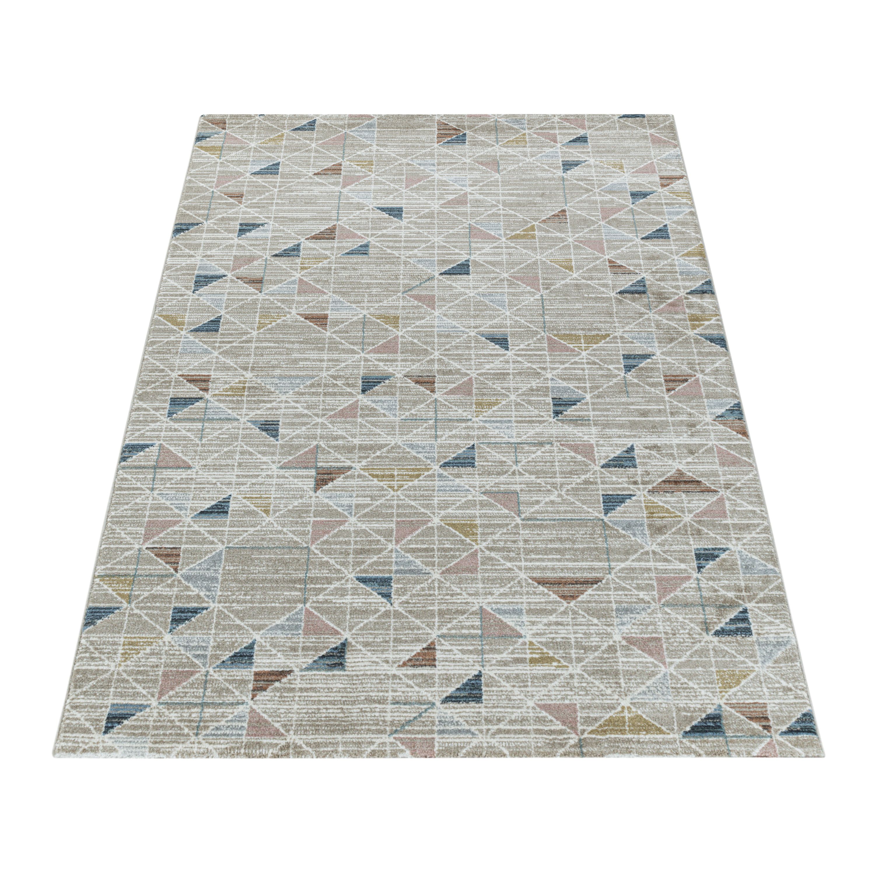 Kurzflor Teppich ARISTO Wohnzimmer Teppich Dreieck Design
