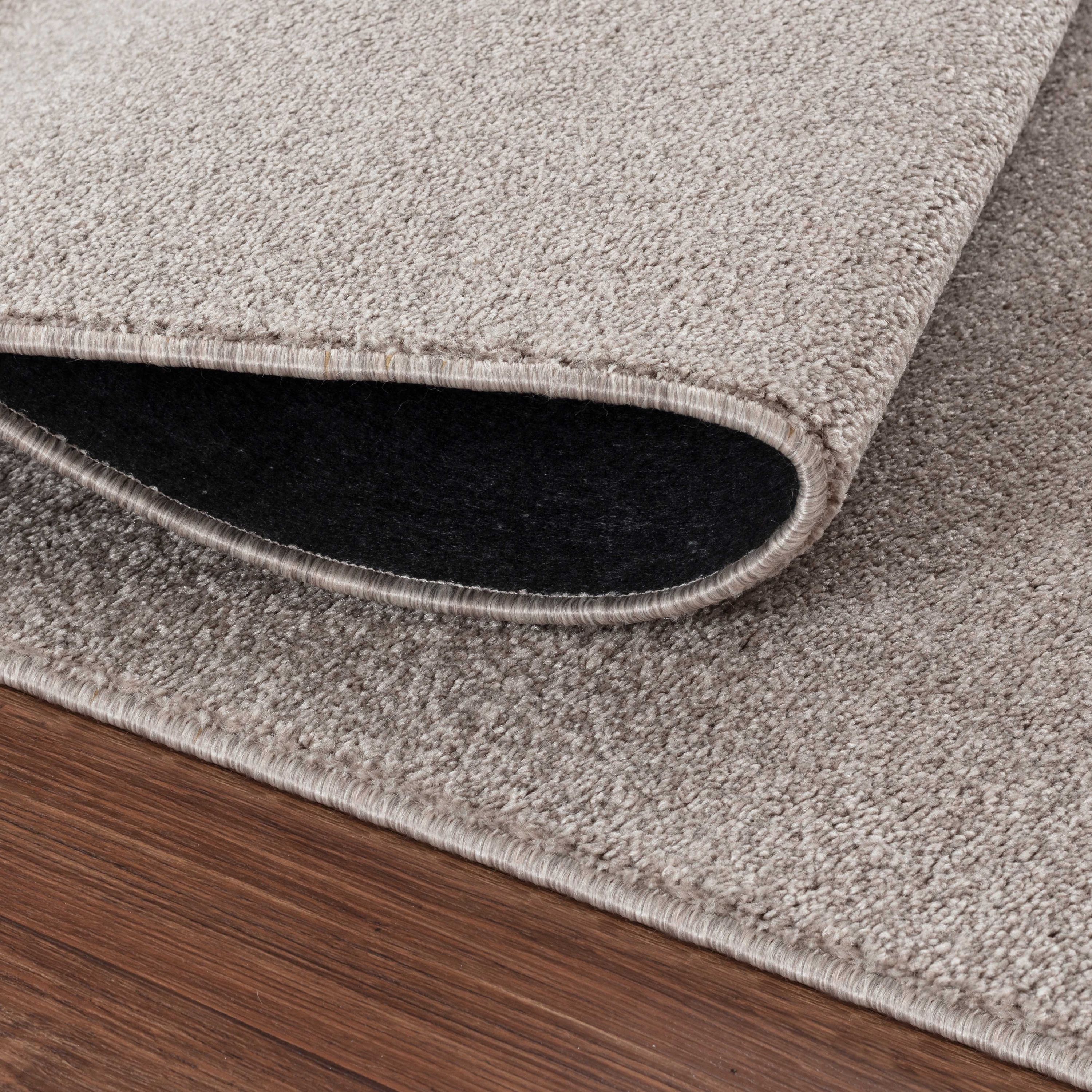 Kurzflor Teppich Einfarbig Robust Gabbeh Optik Wohnzimmerteppich Beige Meliert