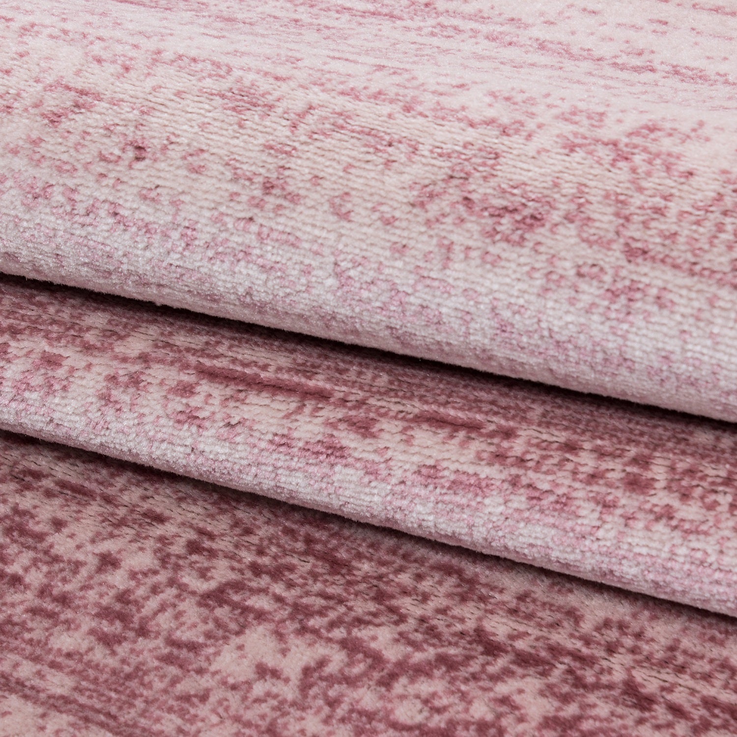 Kurzflor Teppich Einfarbig Streifen Muster Rosa Weiss Meliert Wohnzimmerteppich
