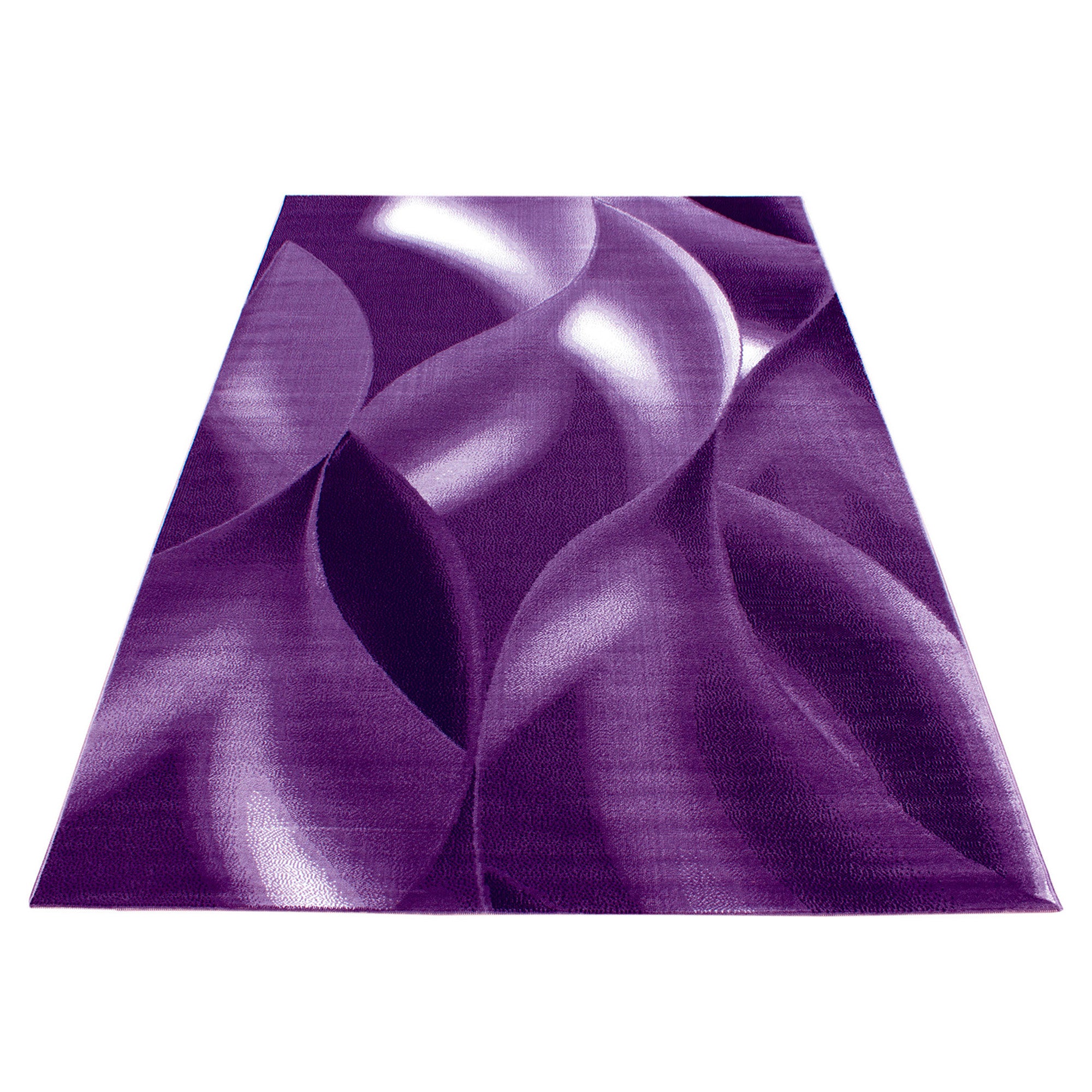Kurzflor Teppich Design Schatten Muster Wohnzimmerteppich Lila Meliert