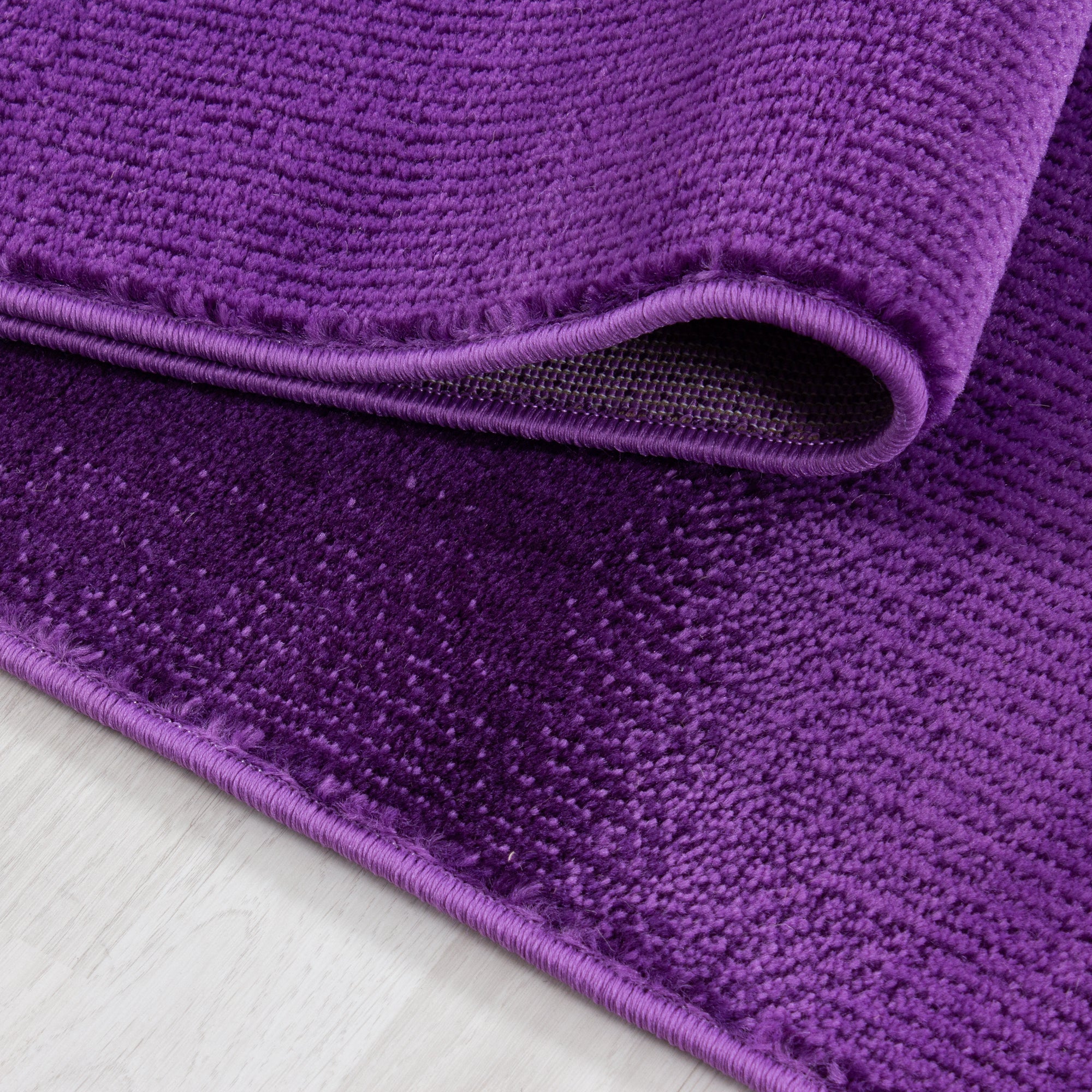 Kurzflor Teppich Wellen Muster Lila Schwarz Grau Meliert Wohnzimmer Teppich