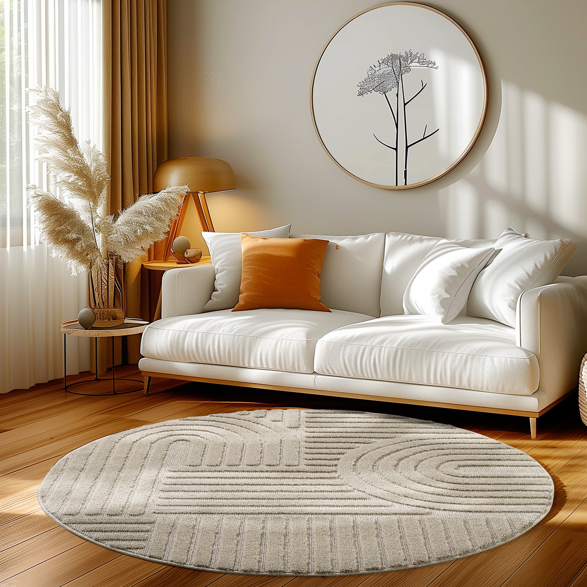 Modern Wohnzimmer Teppich Skandinavischer Boho Teppich Deko Hoch-Tief Effekt