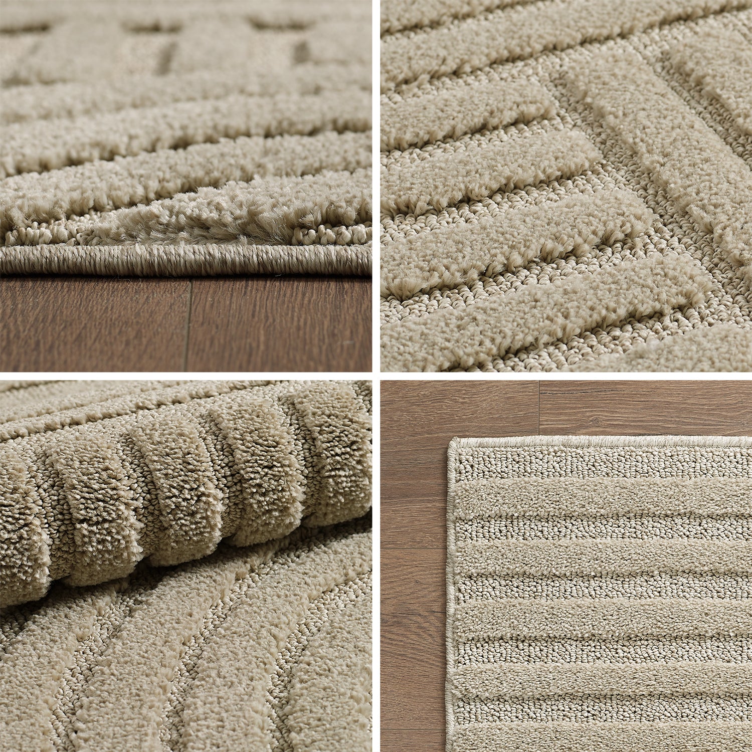 Modern Wohnzimmer Teppich Skandinavischer Boho Teppich Deko Hoch-Tief Effekt