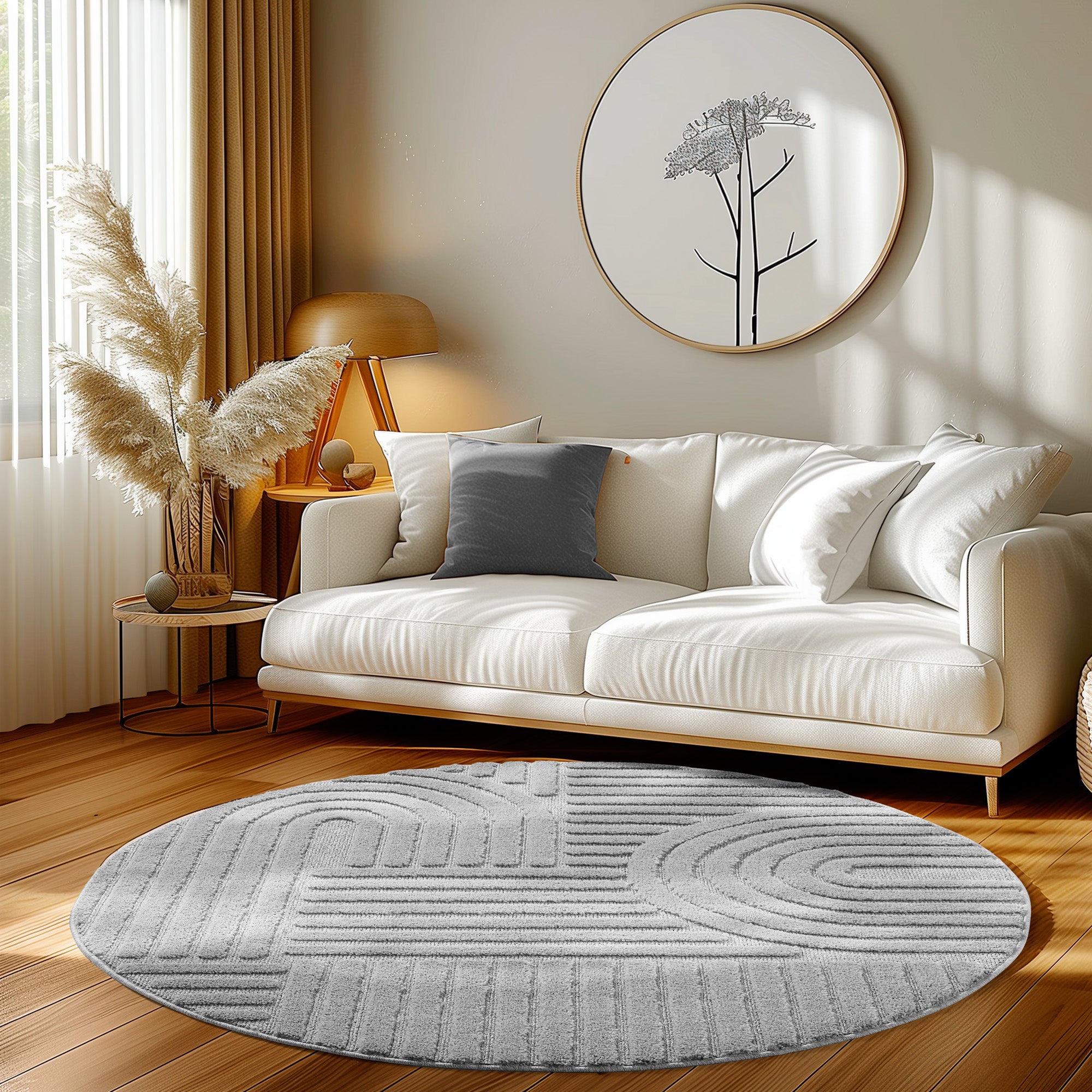 Modern Wohnzimmer Teppich Skandinavischer Boho Teppich Deko Hoch-Tief Effekt