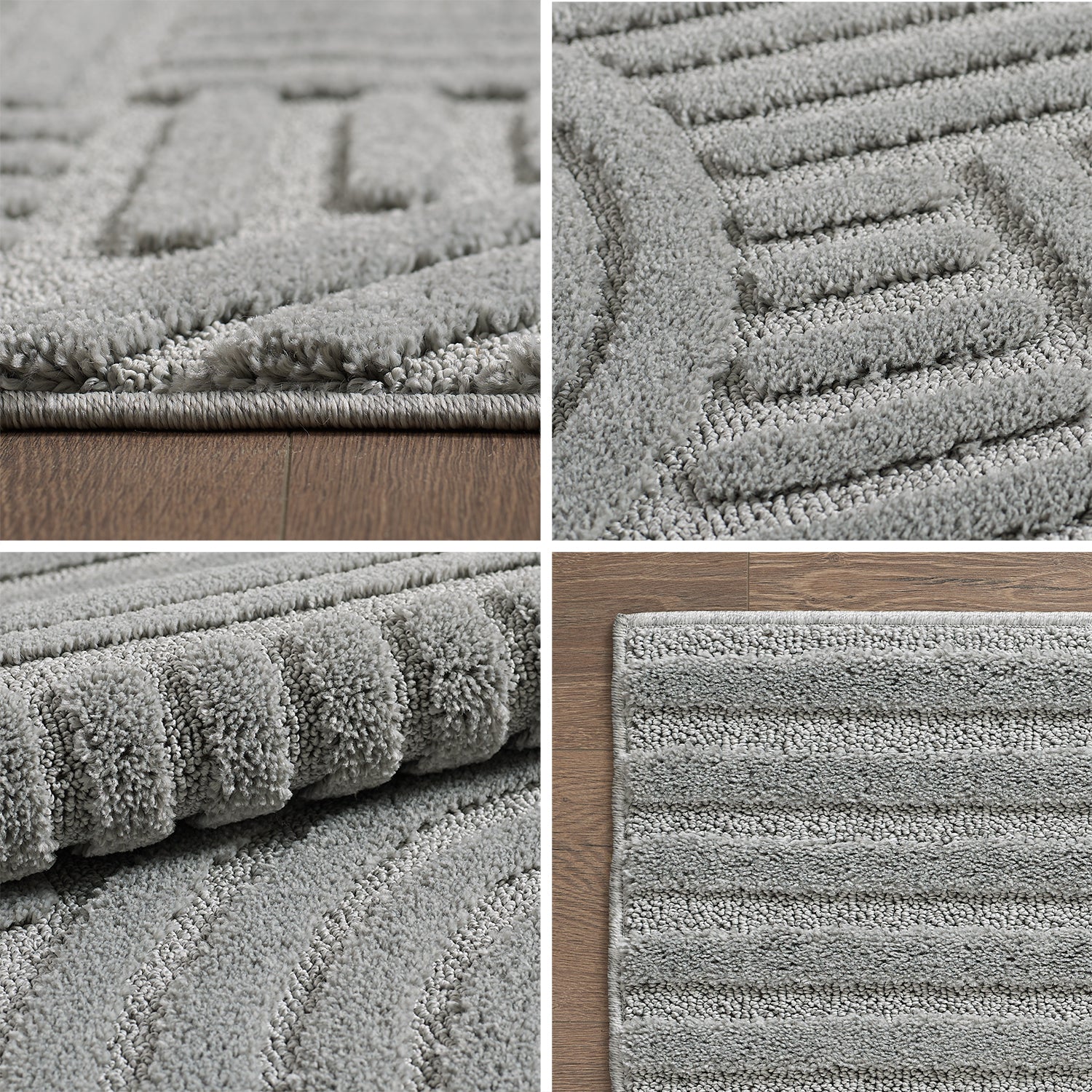 Modern Wohnzimmer Teppich Skandinavischer Boho Teppich Deko Hoch-Tief Effekt