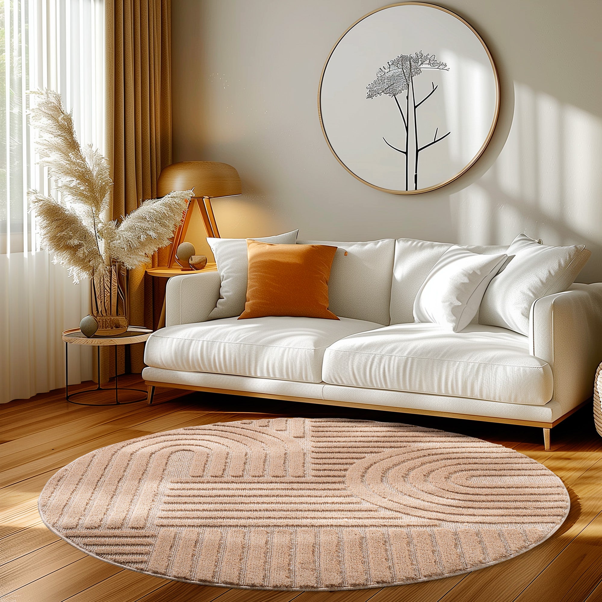 Modern Wohnzimmer Teppich Skandinavischer Boho Teppich Deko Hoch-Tief Effekt