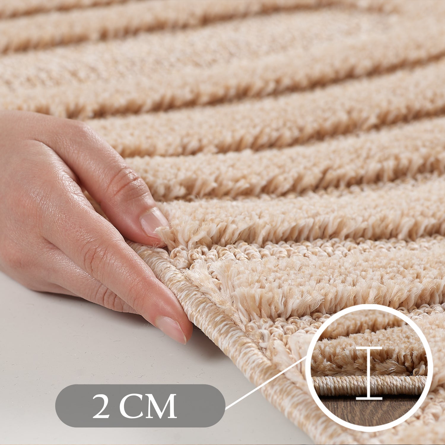 Modern Wohnzimmer Teppich Skandinavischer Boho Teppich Deko Hoch-Tief Effekt