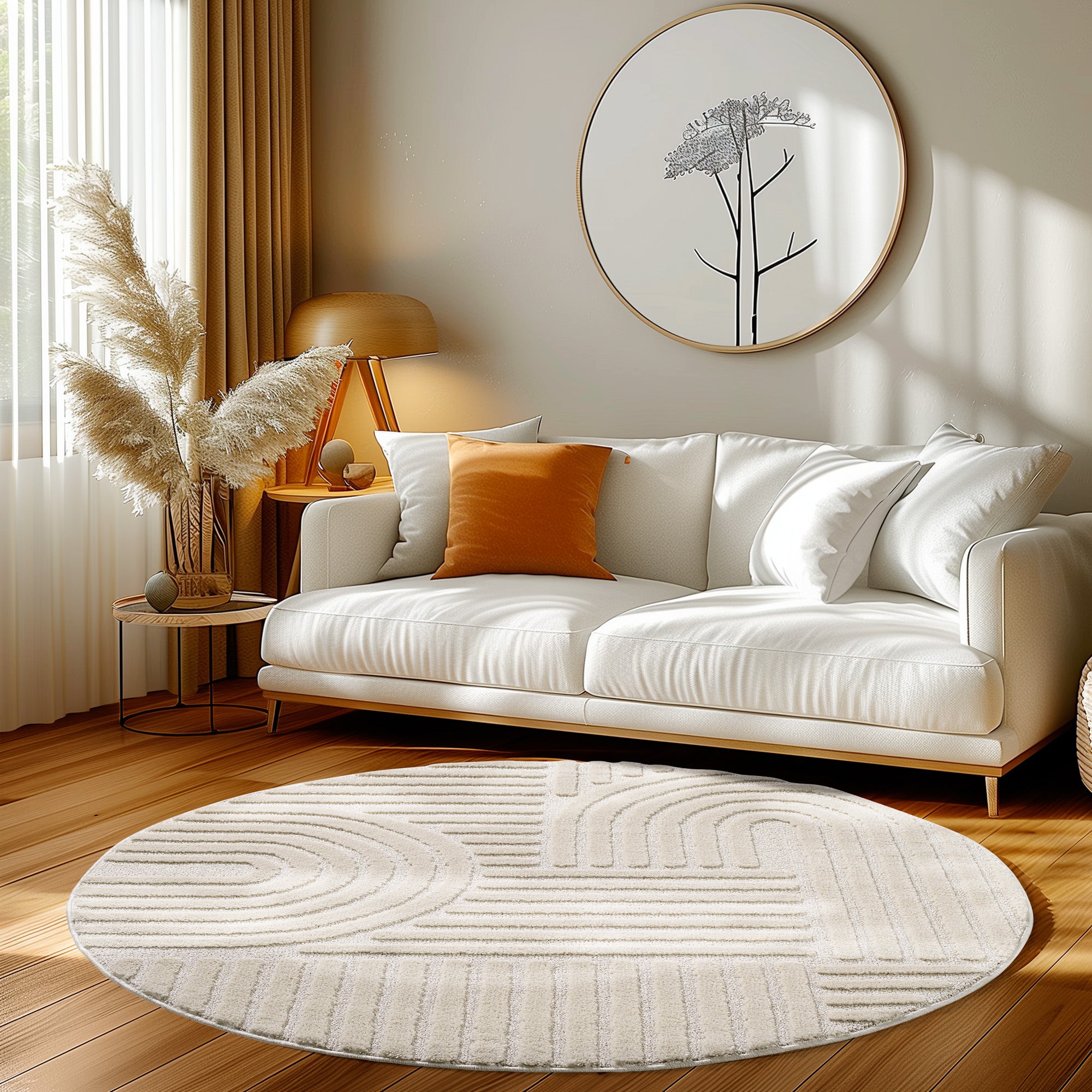 Modern Wohnzimmer Teppich Skandinavischer Boho Teppich Deko Hoch-Tief Effekt