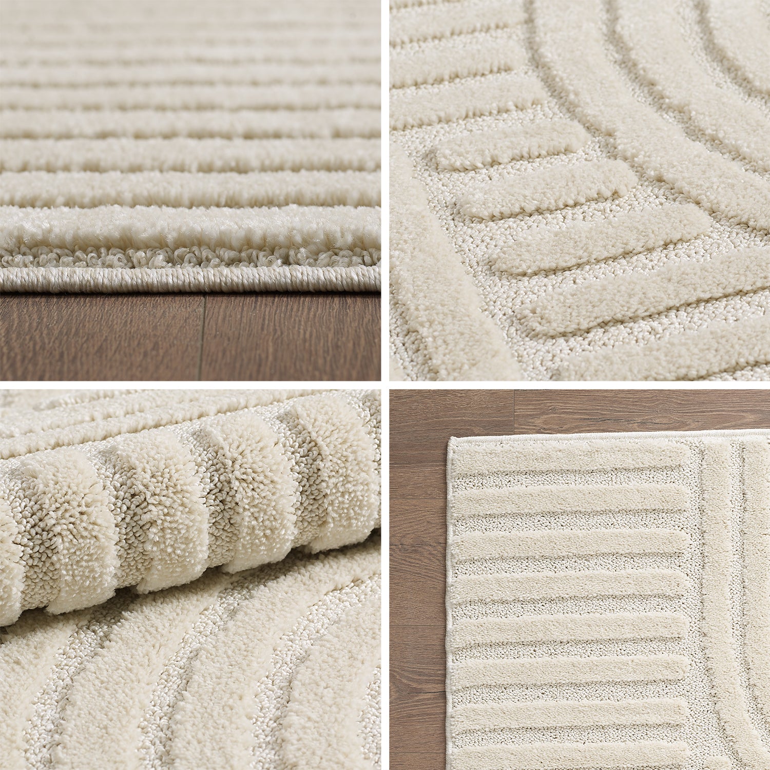 Modern Wohnzimmer Teppich Skandinavischer Boho Teppich Deko Hoch-Tief Effekt