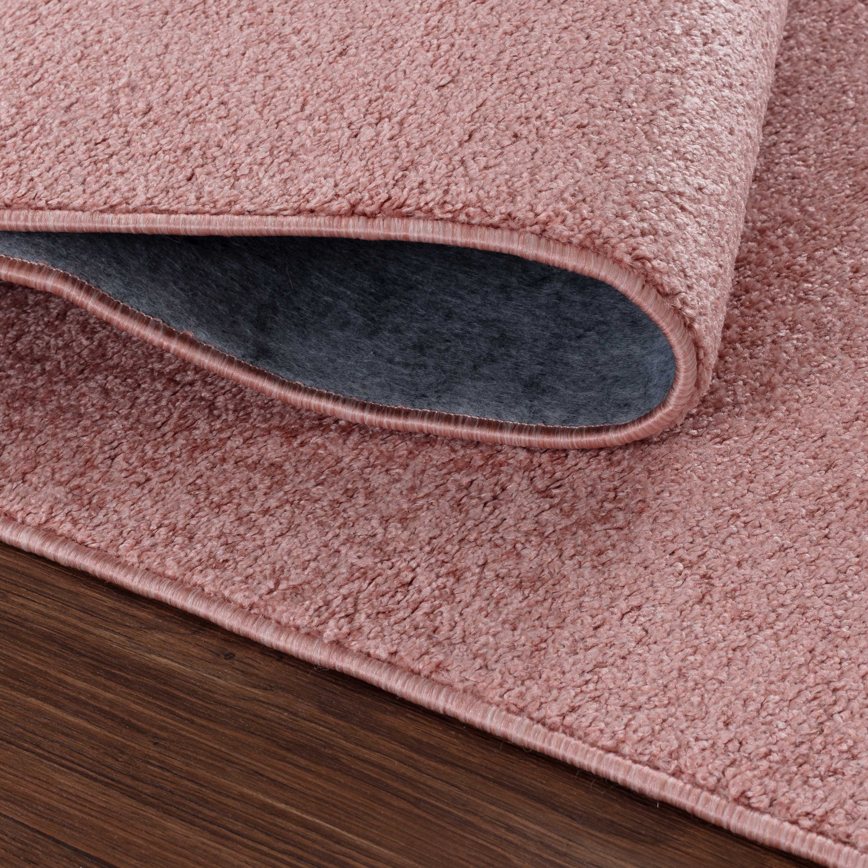 Kurzflor Teppich Set Gabbeh Optik Schlafzimmer Bettumrandung Farbe Rose 3 Teile