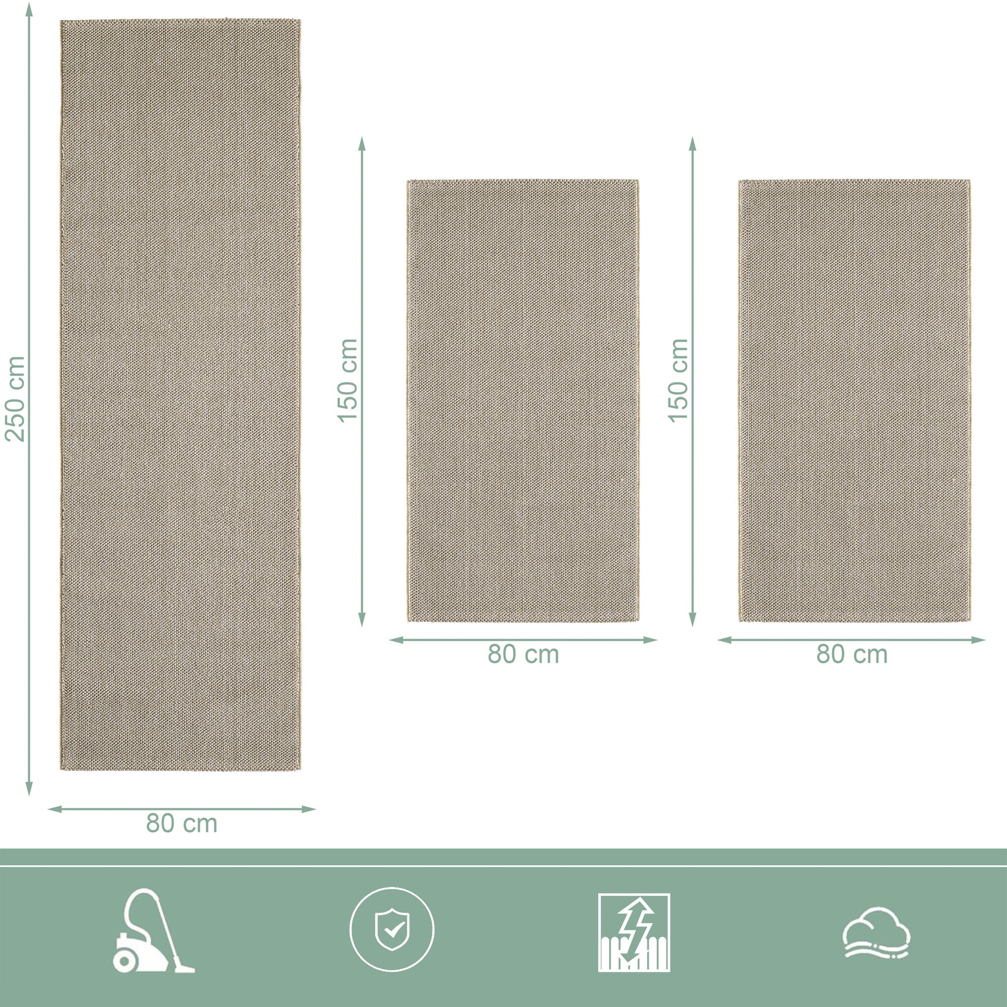 Teppich-Läufer für Bettumrandung, Cut-Loop, Meliert, Schlafzimmer Teppich