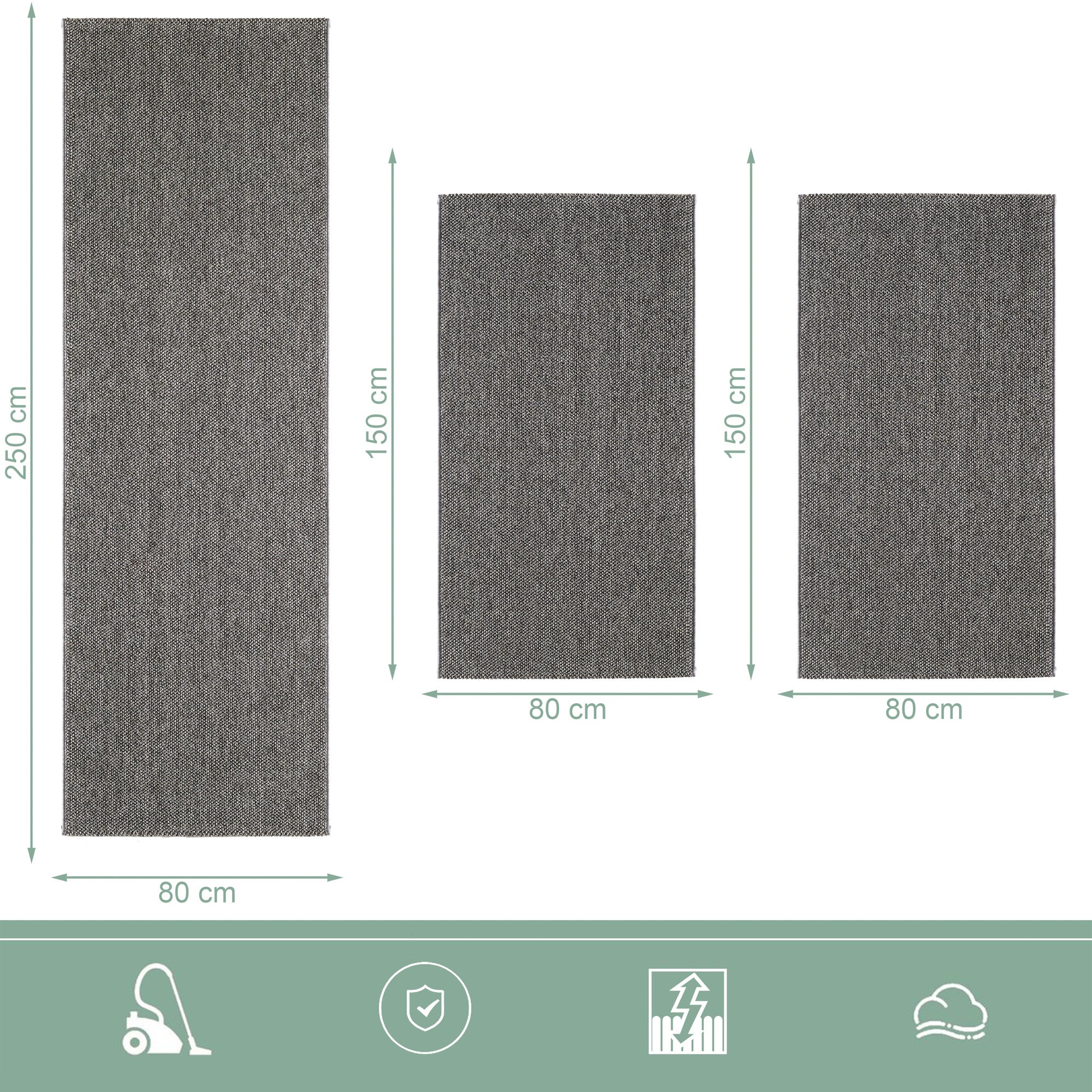 Teppich-Läufer für Bettumrandung, Cut-Loop, Meliert, Schlafzimmer Teppich