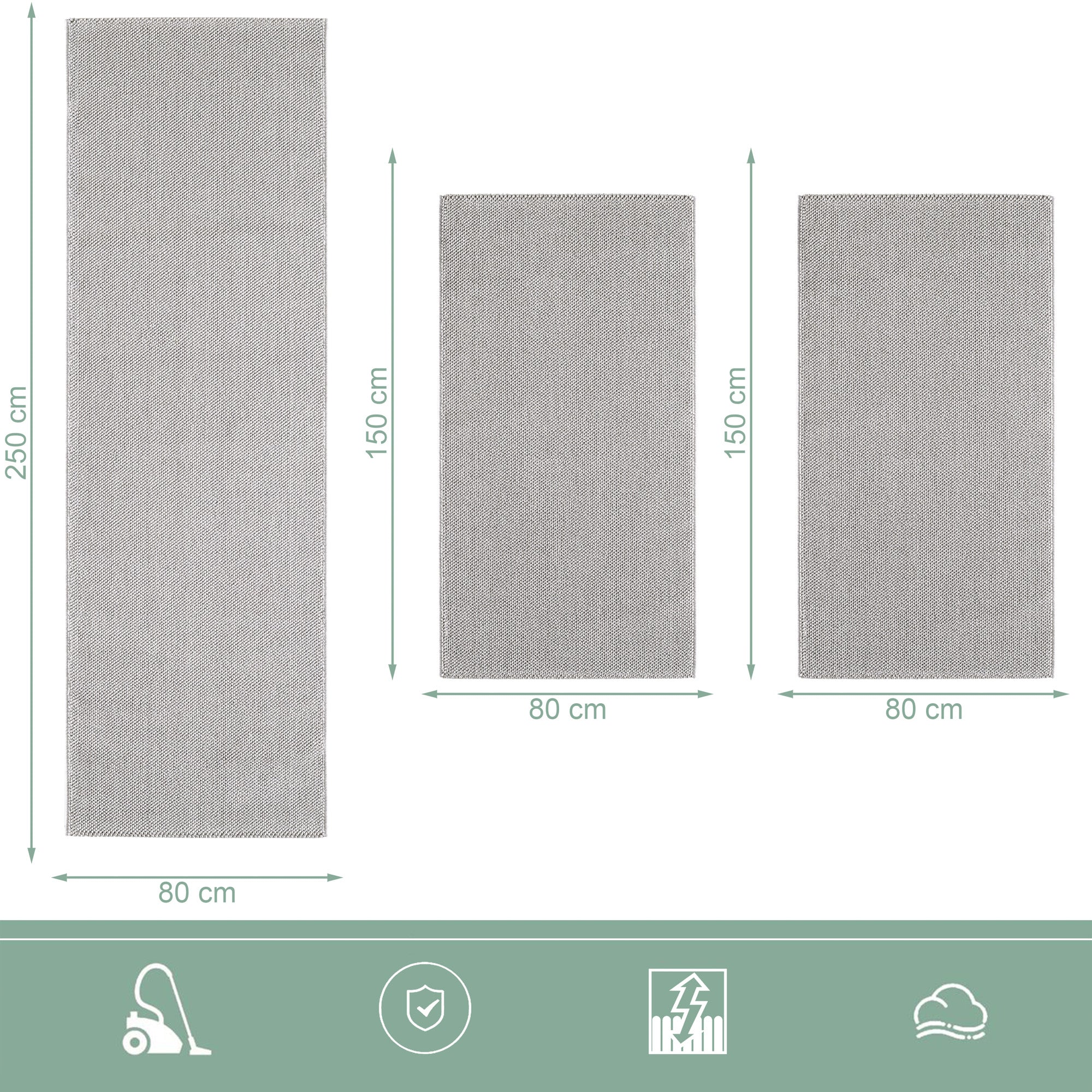 Teppich-Läufer für Bettumrandung, Cut-Loop, Meliert, Schlafzimmer Teppich
