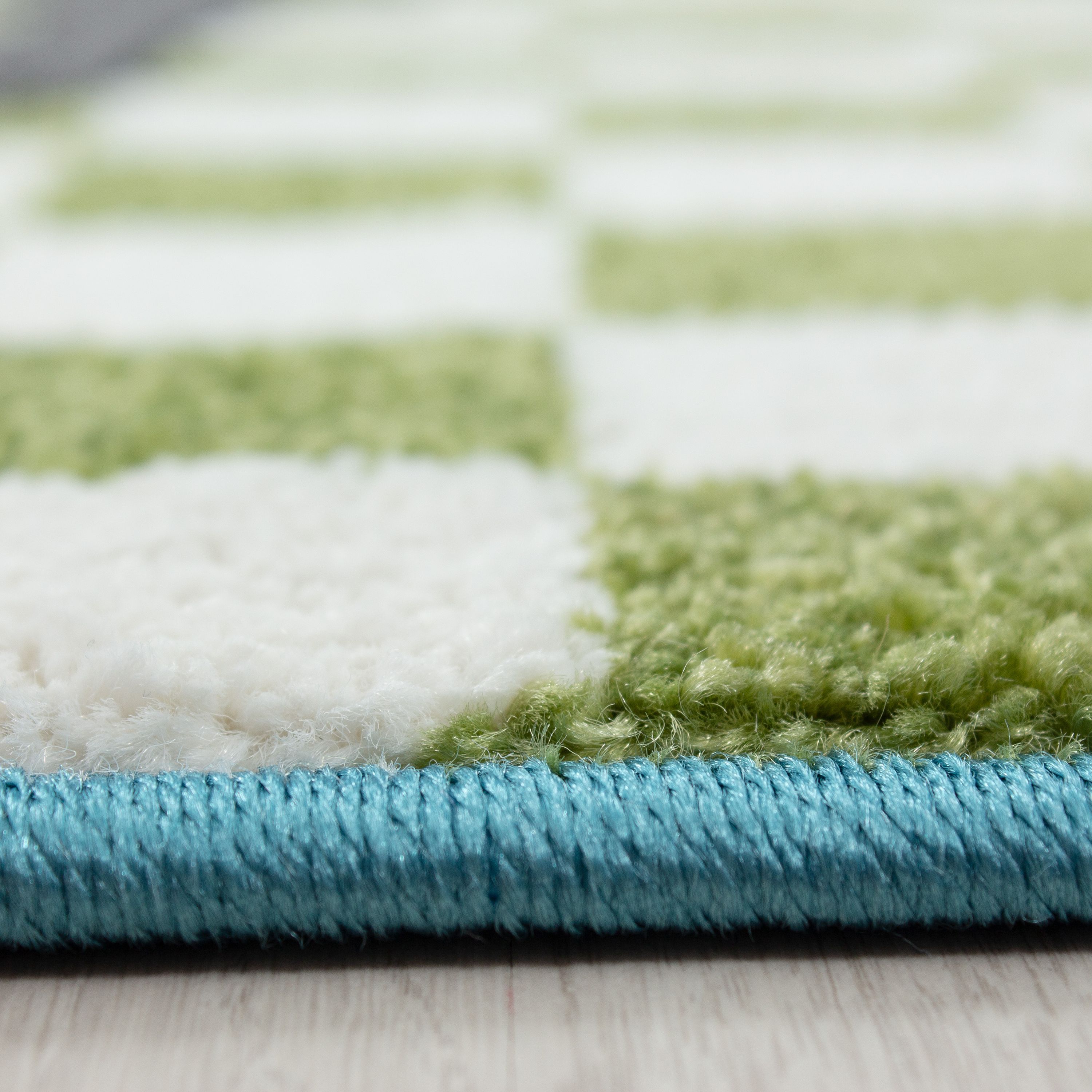Kinderteppich Kurzflor Pirat Design Kinderzimmer kariert gemustert