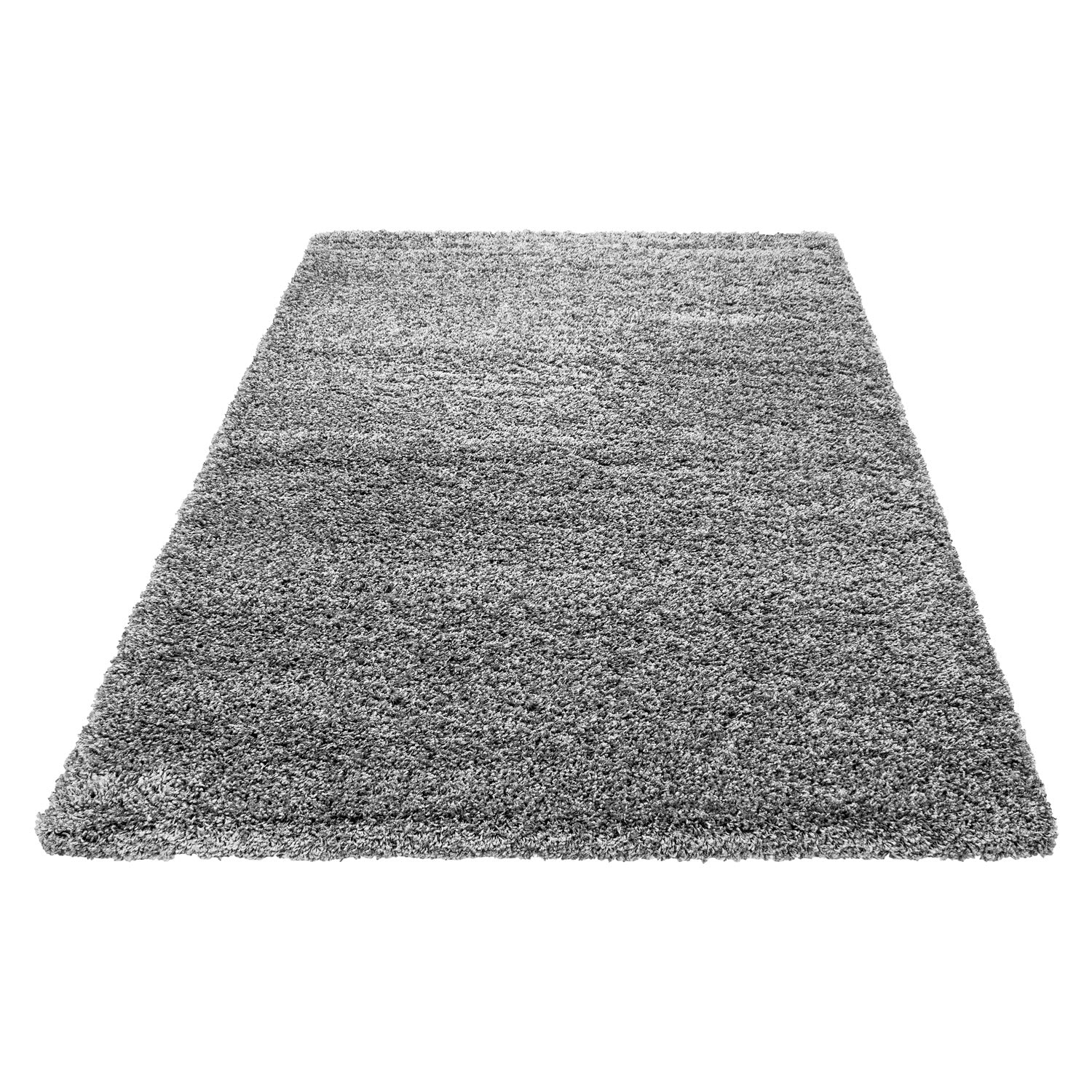 Shaggy Hochflor Langflor Teppich Soft Wohnzimmerteppich Hellgrau Einfarbig