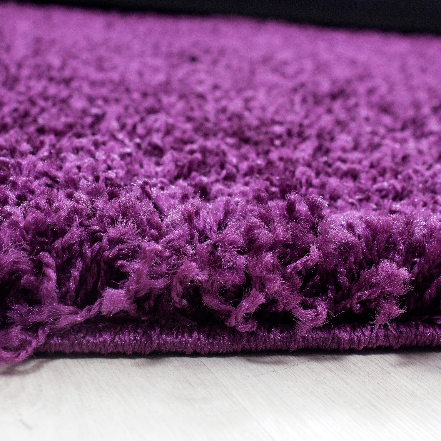 Shaggy Hochflor Langflor Teppich Soft Wohnzimmerteppich Farbe Lila Einfarbig