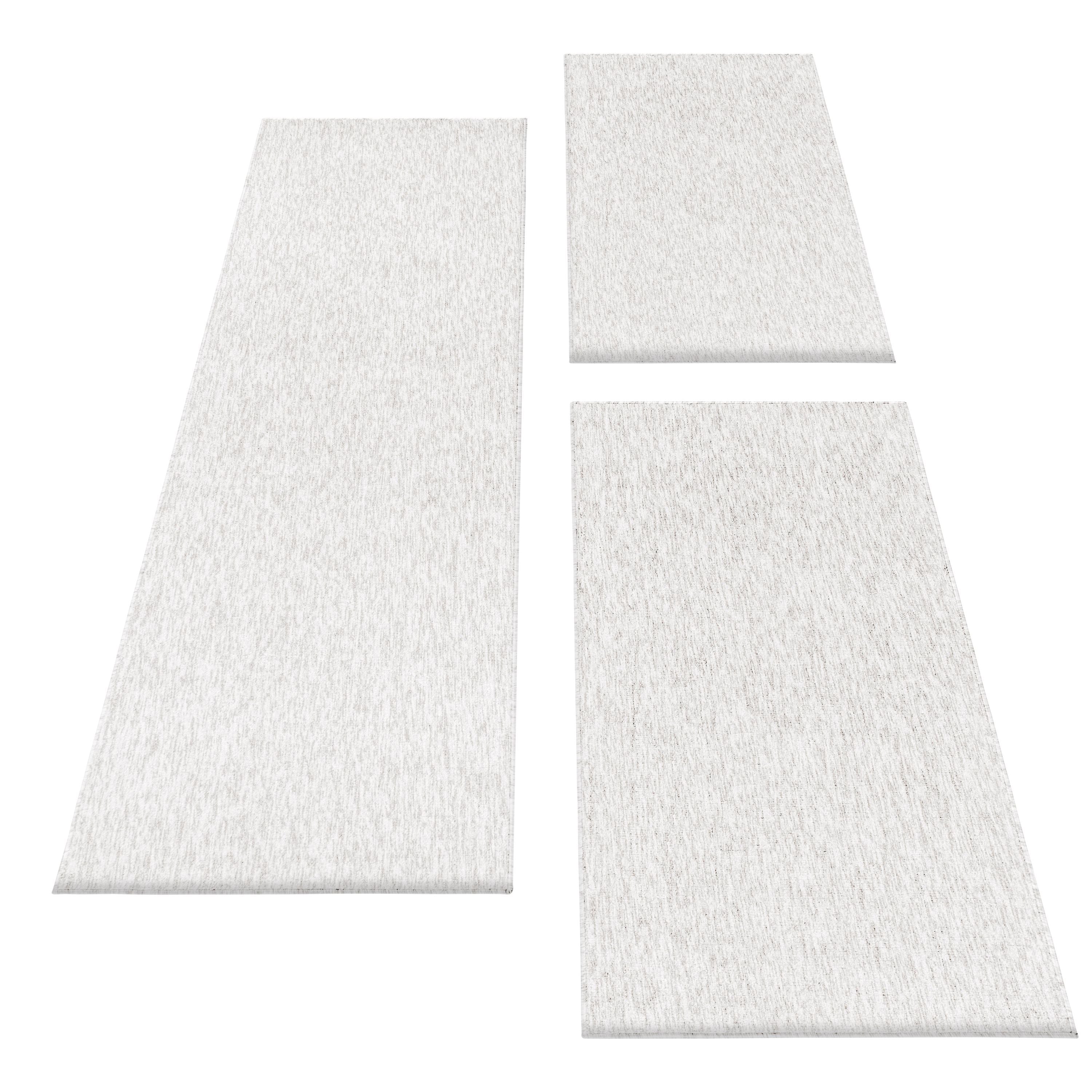 Kurzflor Teppich Set 4mm Florhöhe Schlafzimmer Bettumrandung 3 Teile Set