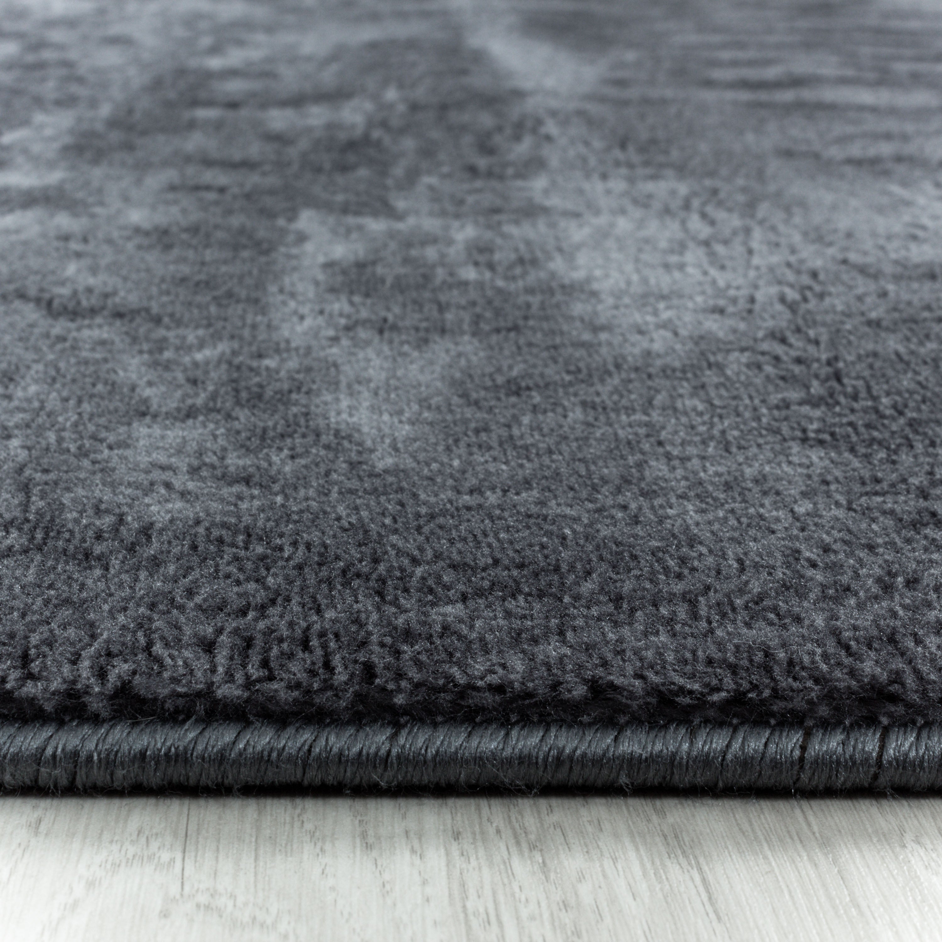 Kurzflor Teppich Soft Touch Wohnzimmerteppich Antirutsch Waschbar Graphit