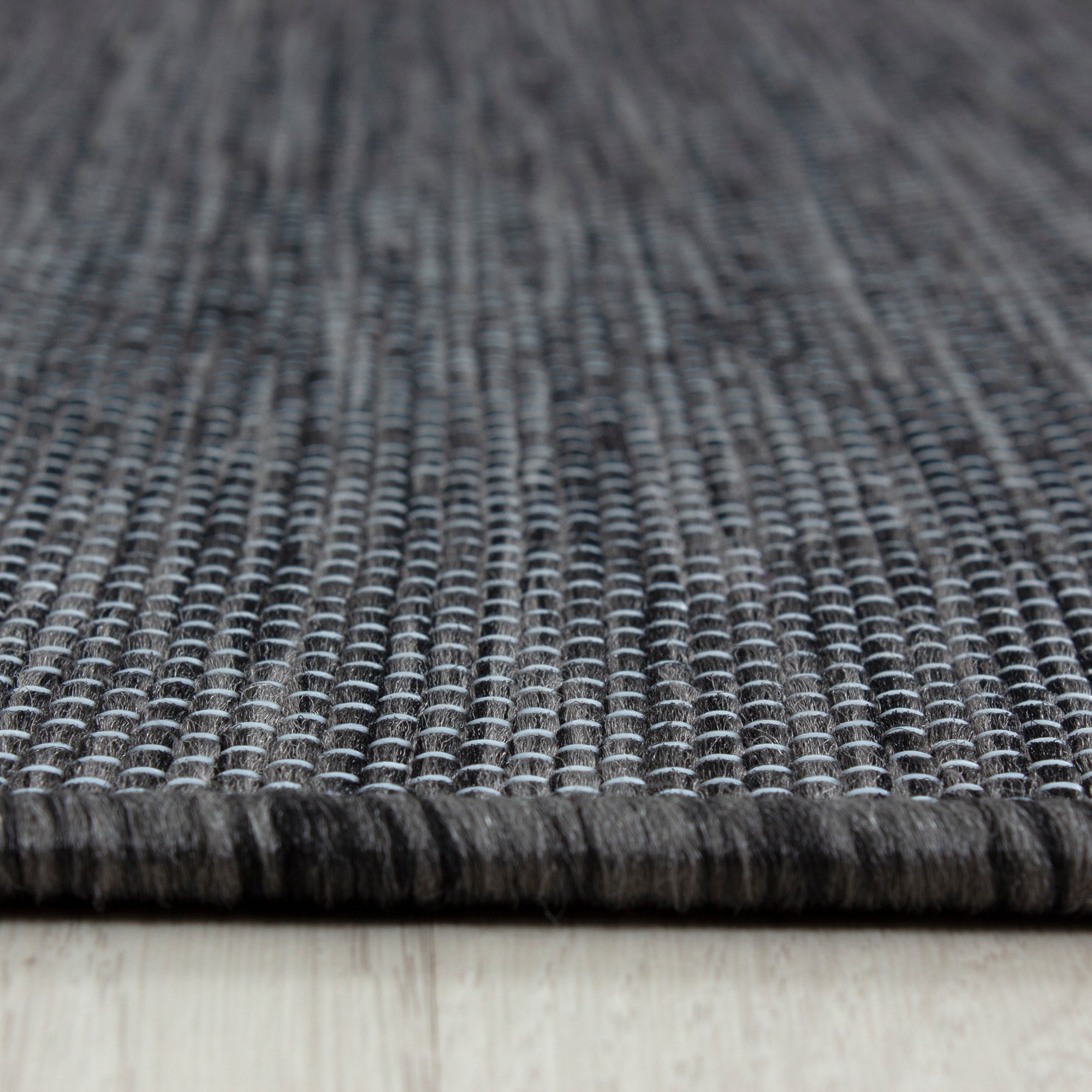 Flachgewebe Teppich Sisal Optik Indoor Outdoor Küche Terrasse Schwarz