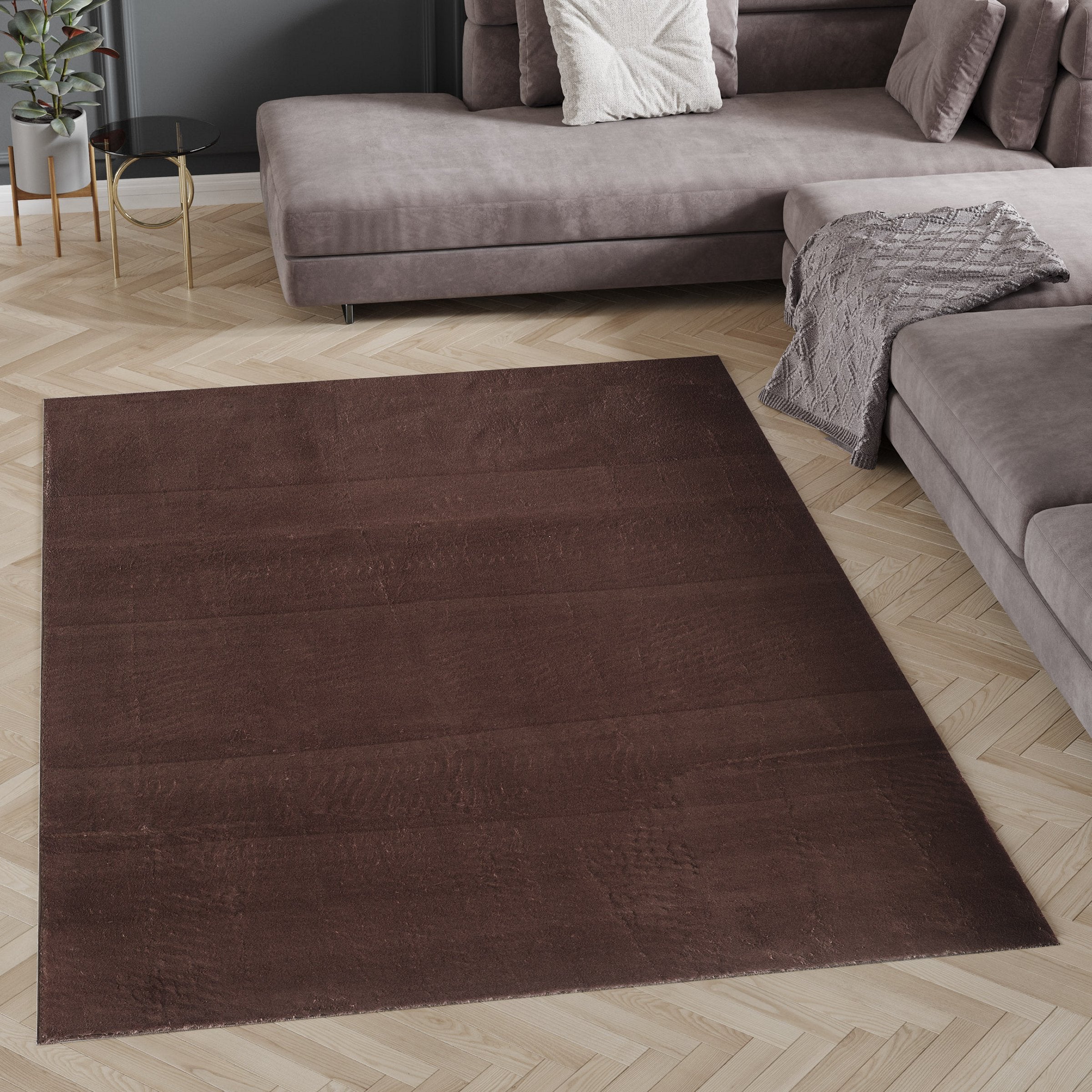 Teppich Wohnzimmer Weich Flauschig Shaggy Hochflor Waschbar Einfarbig