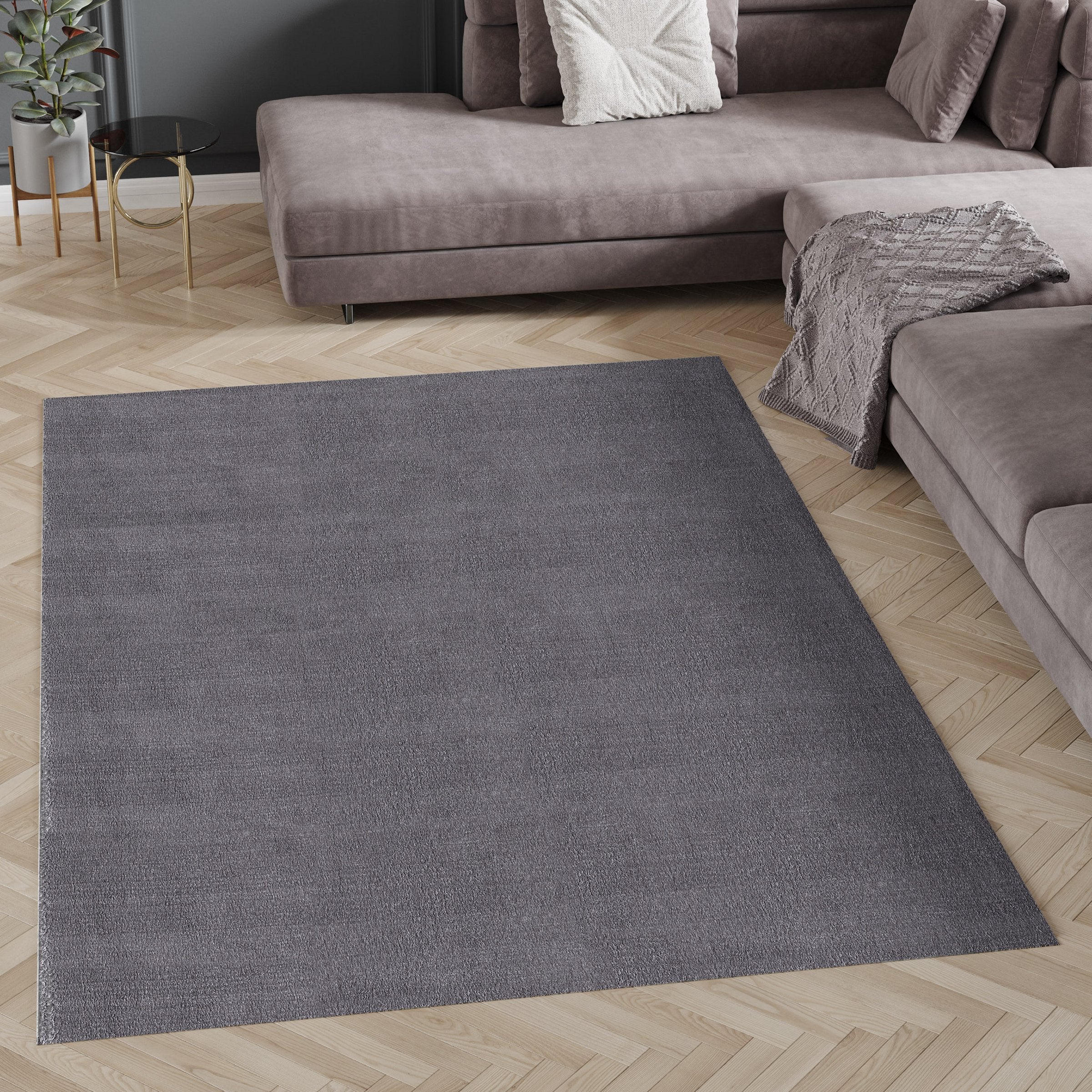 Teppich Wohnzimmer Weich Flauschig Shaggy Hochflor Waschbar Einfarbig