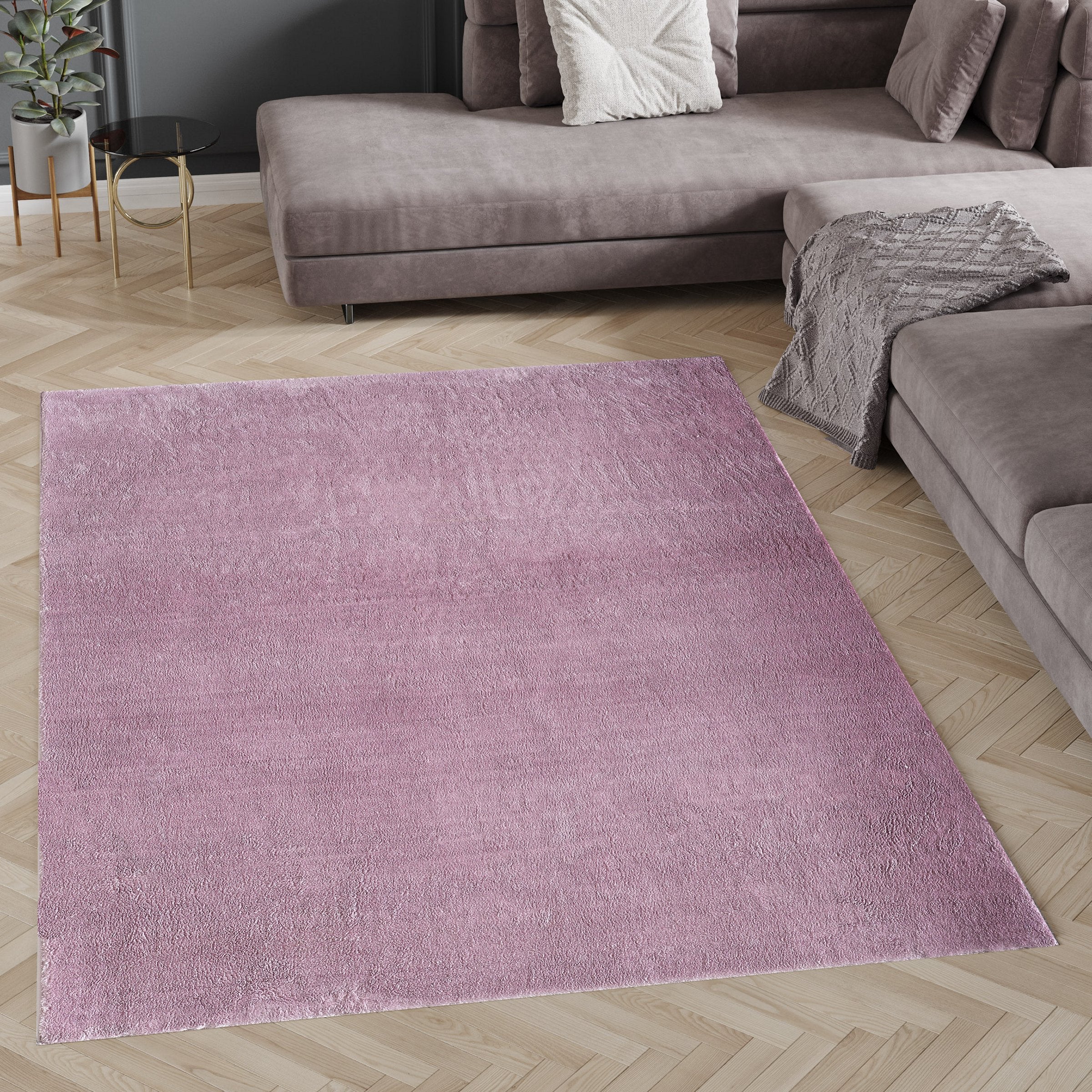 Teppich Wohnzimmer Weich Flauschig Shaggy Hochflor Waschbar Einfarbig