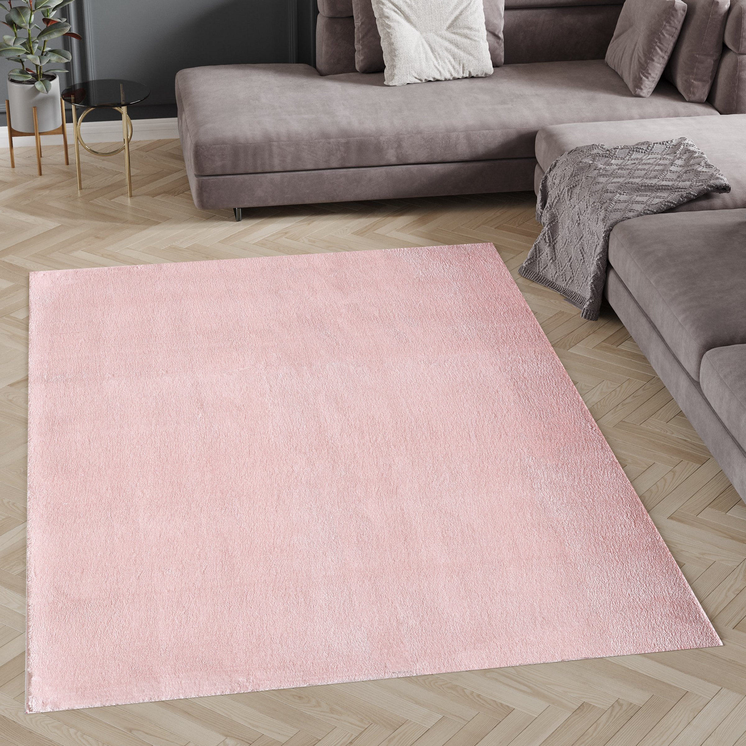 Teppich Wohnzimmer Weich Flauschig Shaggy Hochflor Waschbar Einfarbig