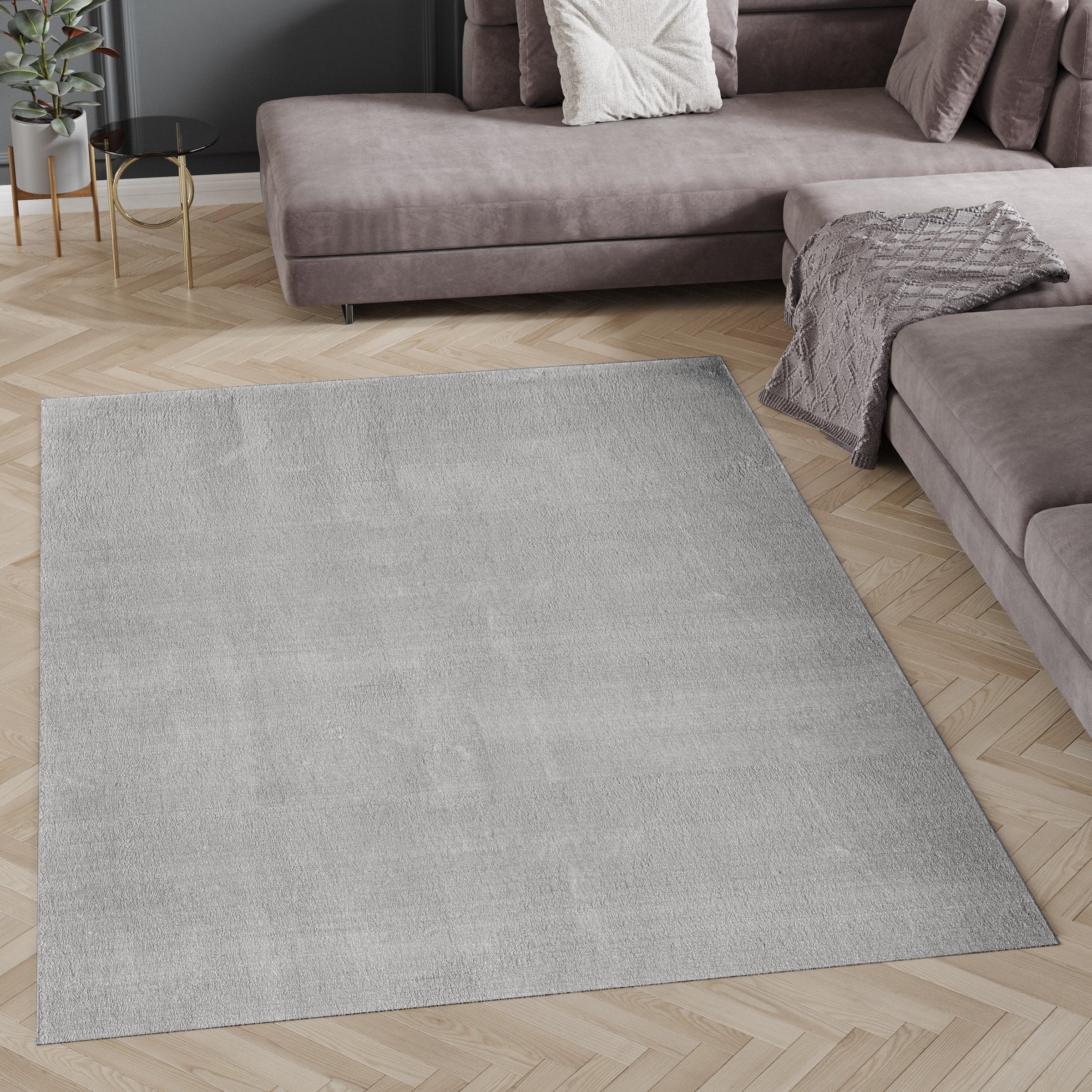 Teppich Wohnzimmer Weich Flauschig Shaggy Hochflor Waschbar Einfarbig
