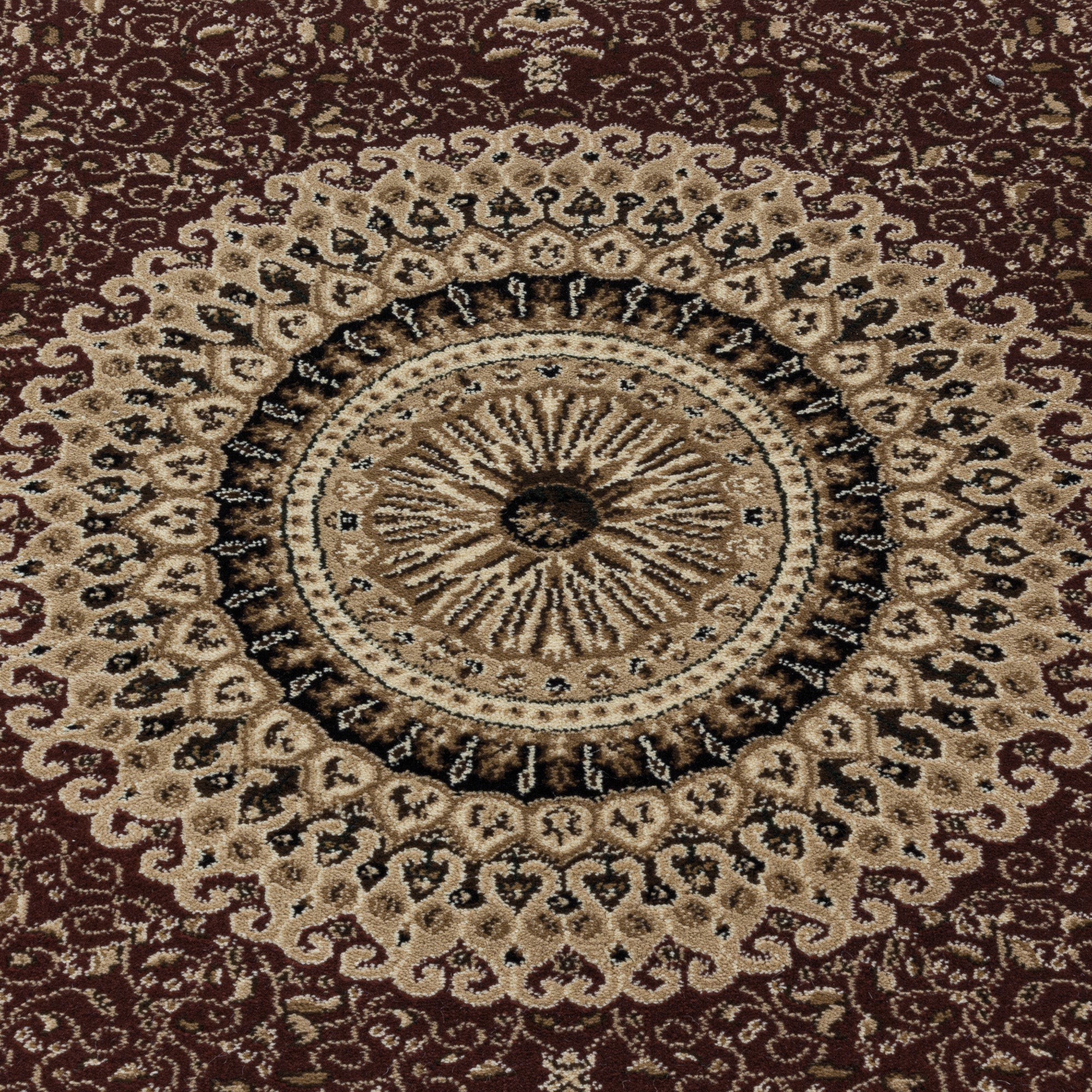 Kurzflor Orient Teppich Klassik Design Antike Bordüre Wohnzimmerteppich Rot