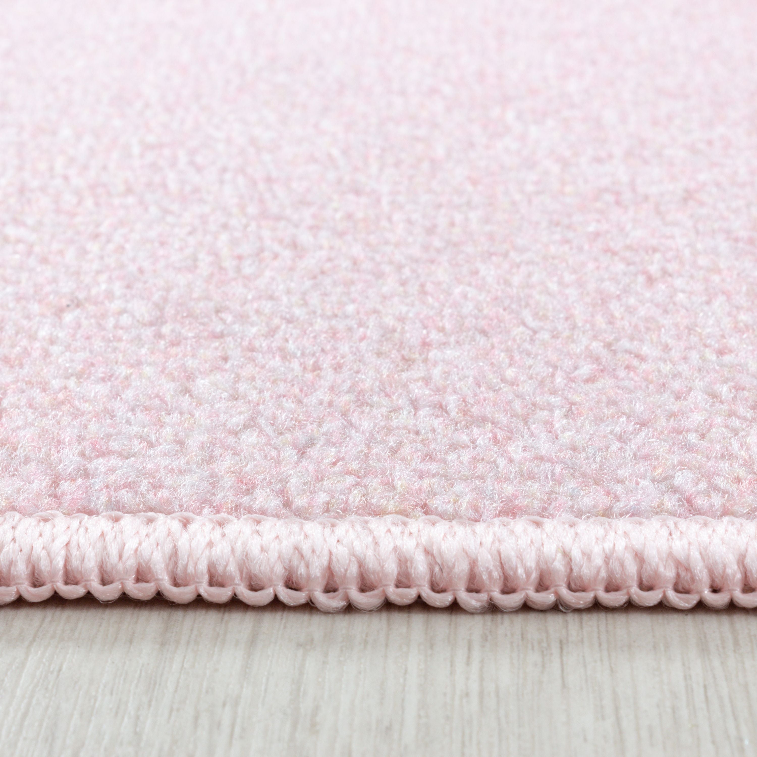 Kurzflor Kinderteppich Kinderzimmer Teppich Spielteppich Motiv Baby Stern pink