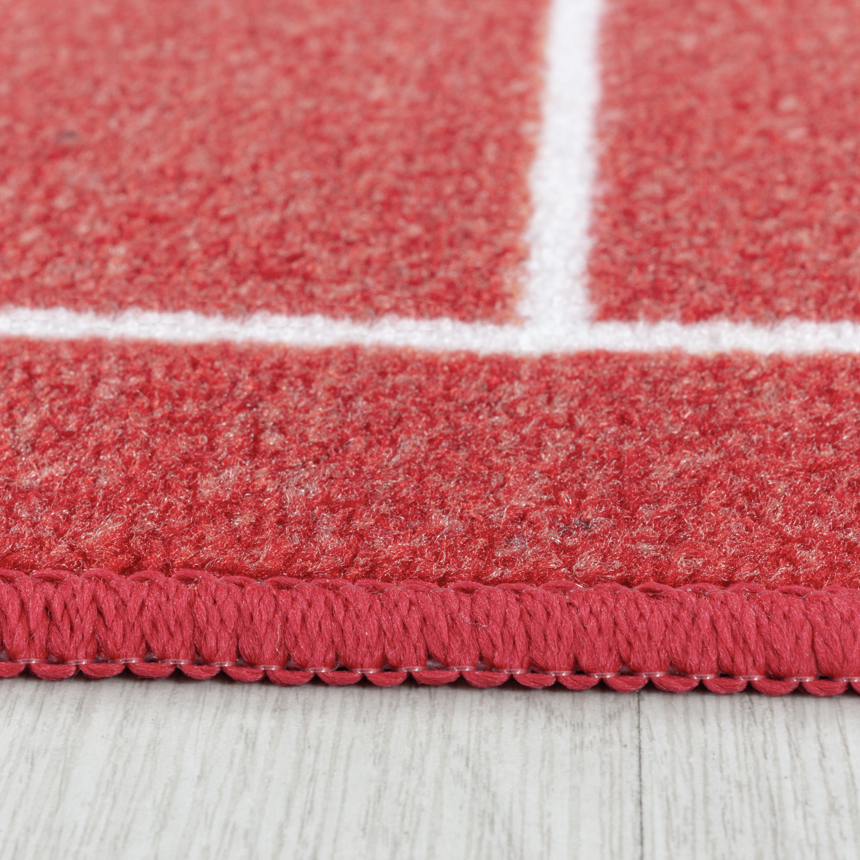 Kurzflor Kinderteppich Kinderzimmer Teppich Spiel Fussball Frankreich Weiss