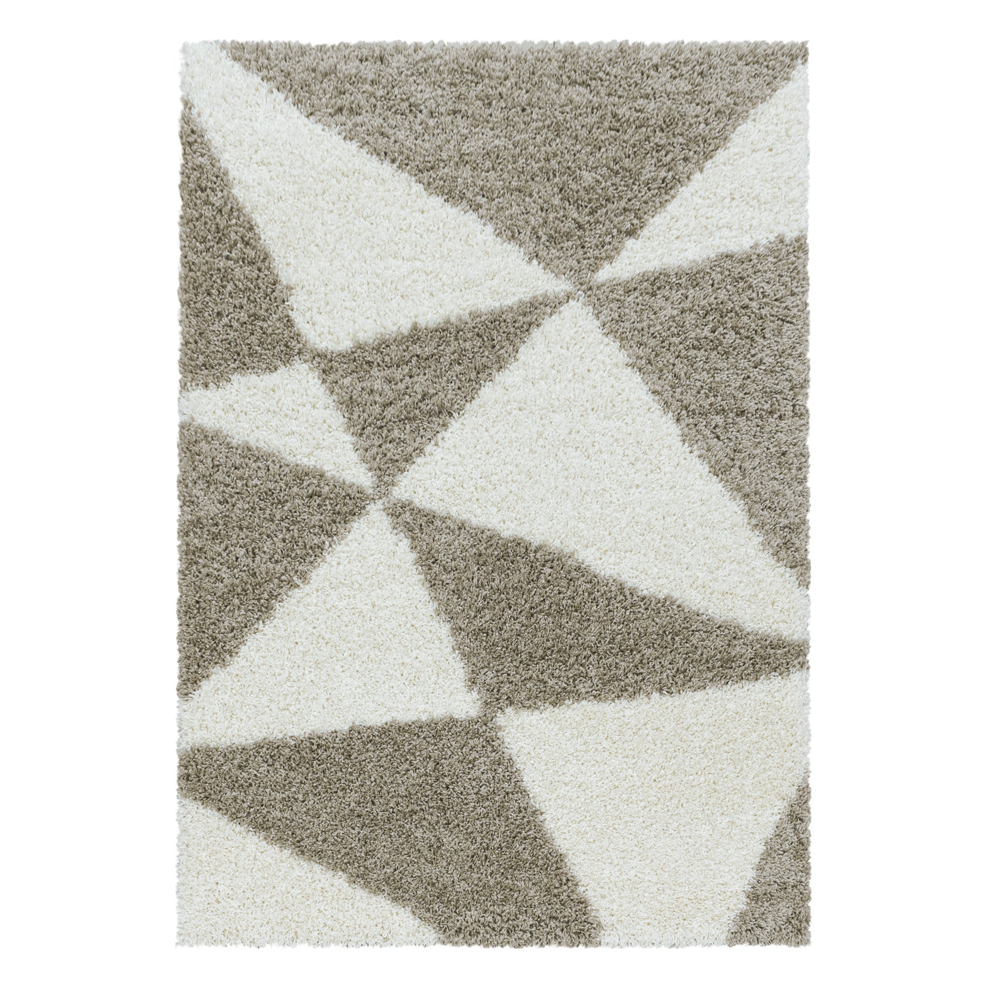 Design Hochflor Teppich Wohnzimmerteppich Dreieck Muster Abstrakt
