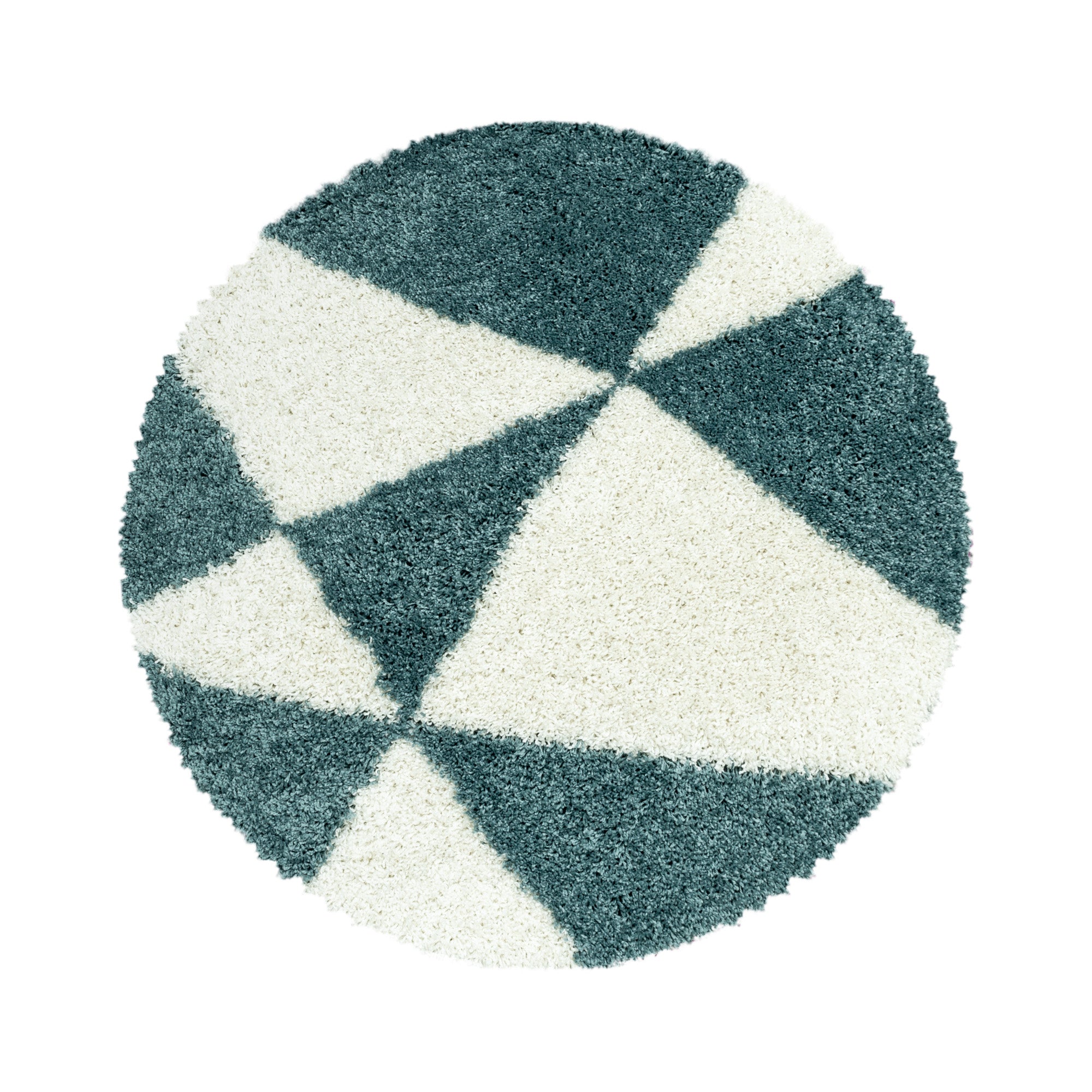 Design Hochflor Teppich Wohnzimmerteppich Dreieck Muster Abstrakt