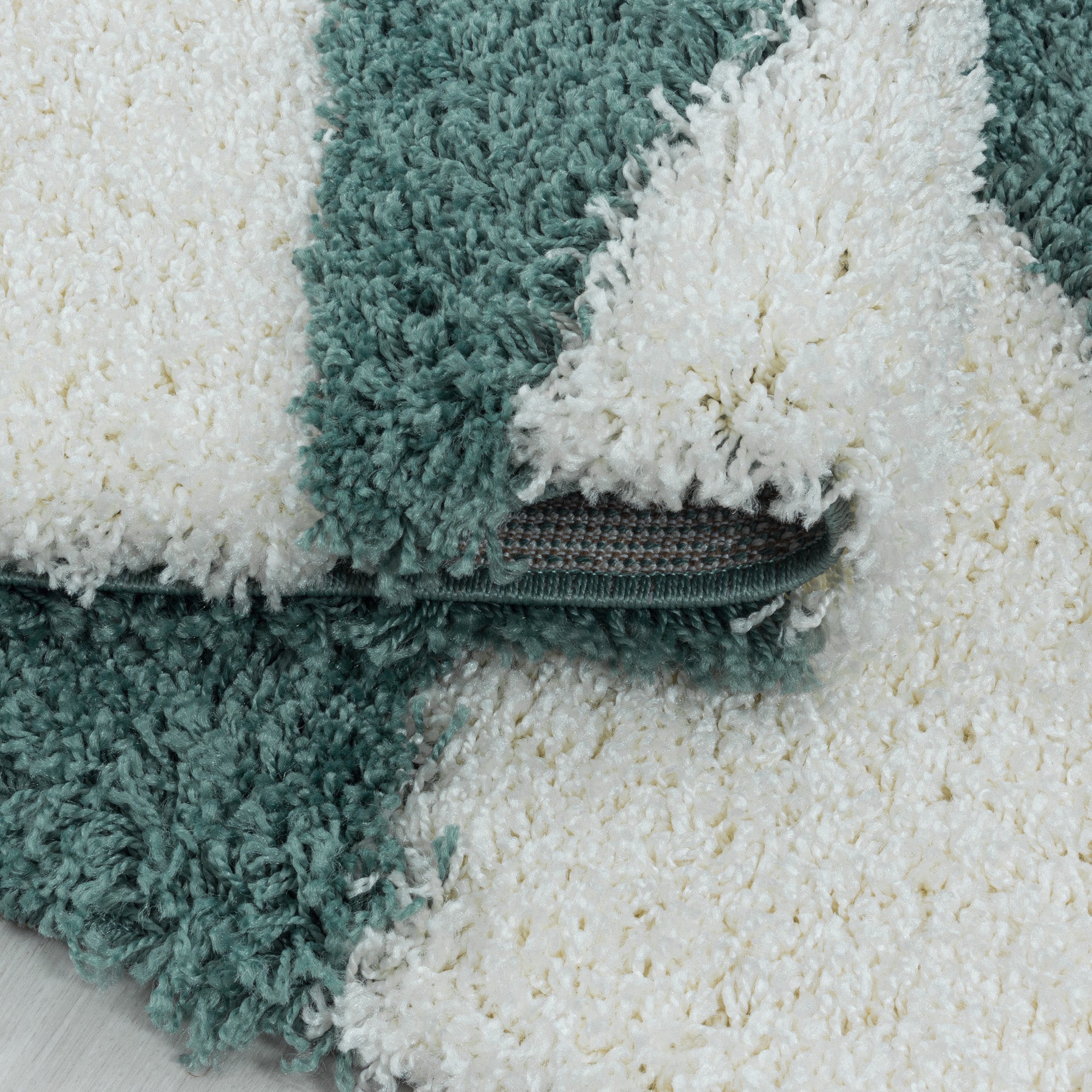 Design Hochflor Teppich Wohnzimmerteppich Dreieck Muster Abstrakt