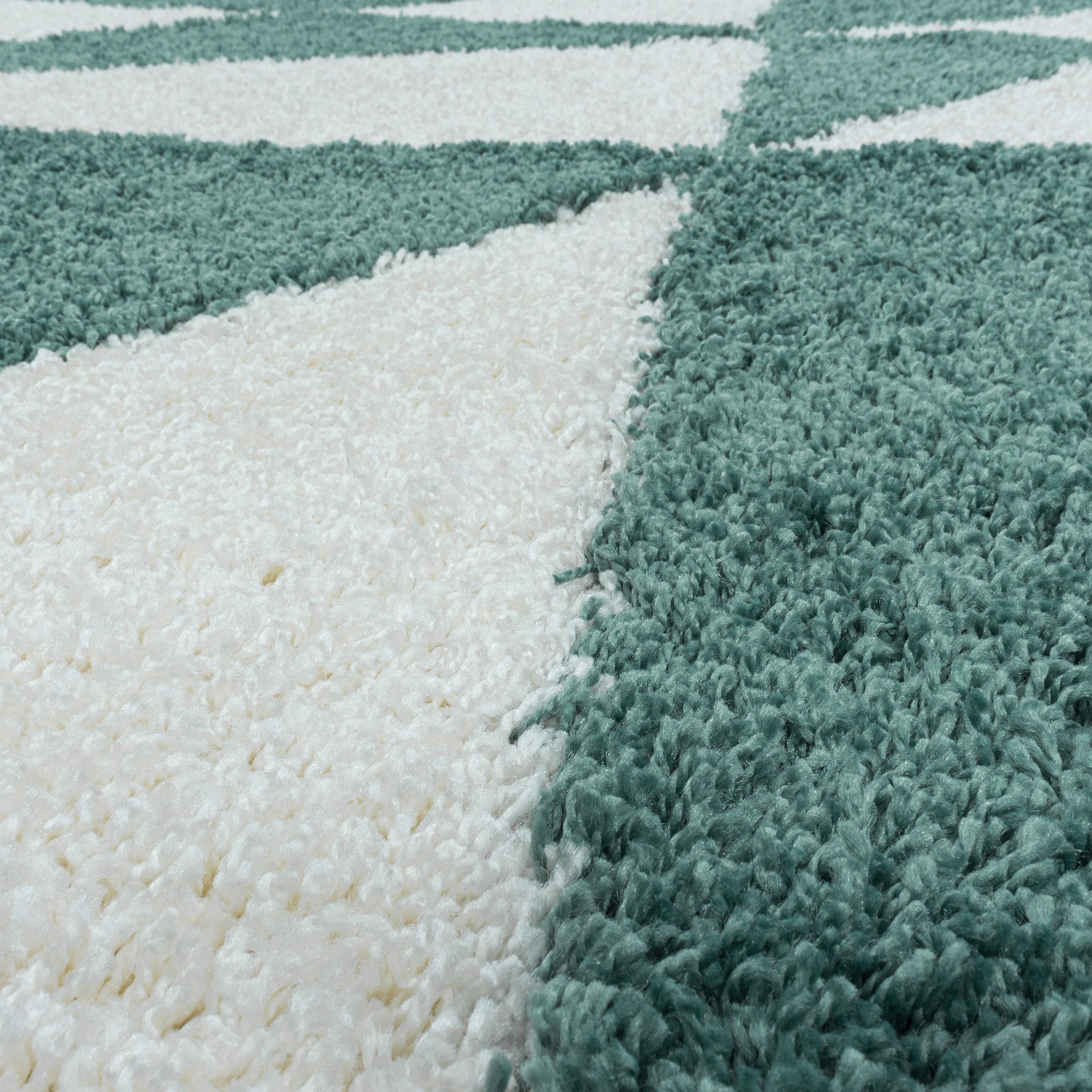 Design Hochflor Teppich Wohnzimmerteppich Dreieck Muster Abstrakt