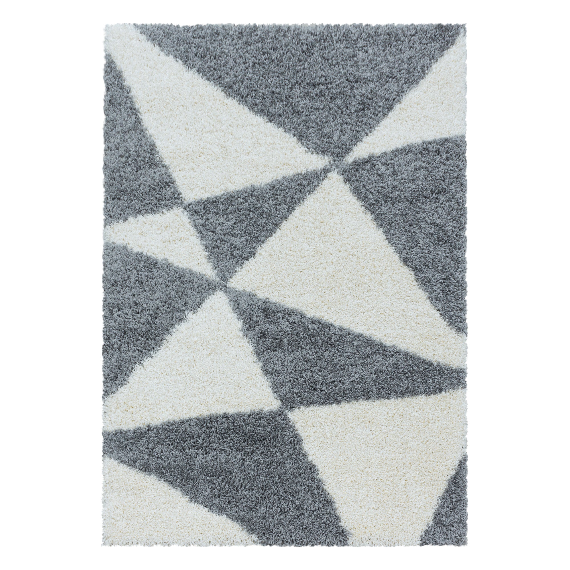 Design Hochflor Teppich Wohnzimmerteppich Dreieck Muster Abstrakt