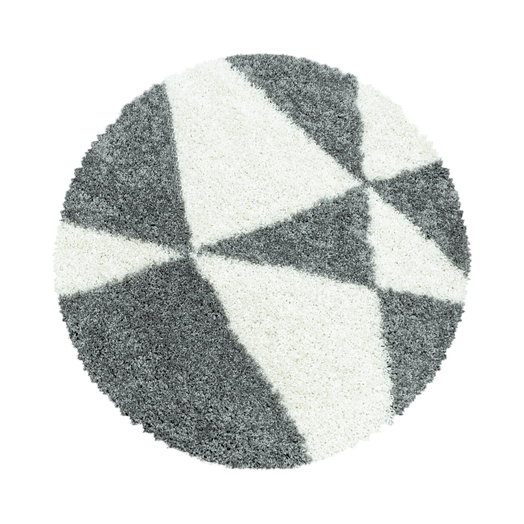 Design Hochflor Teppich Wohnzimmerteppich Dreieck Muster Abstrakt