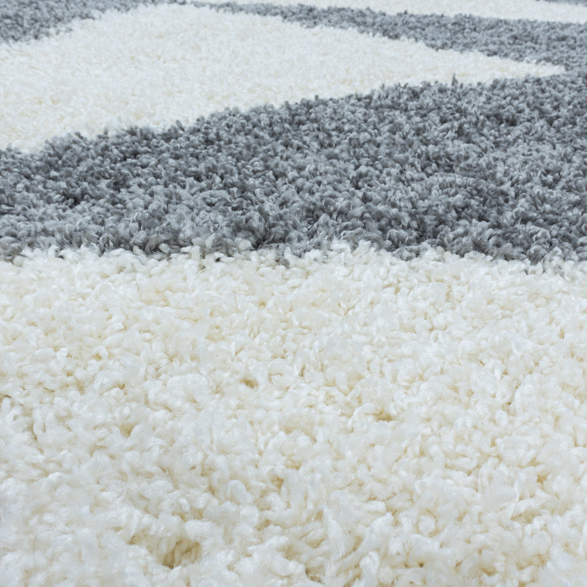 Design Hochflor Teppich Wohnzimmerteppich Dreieck Muster Abstrakt