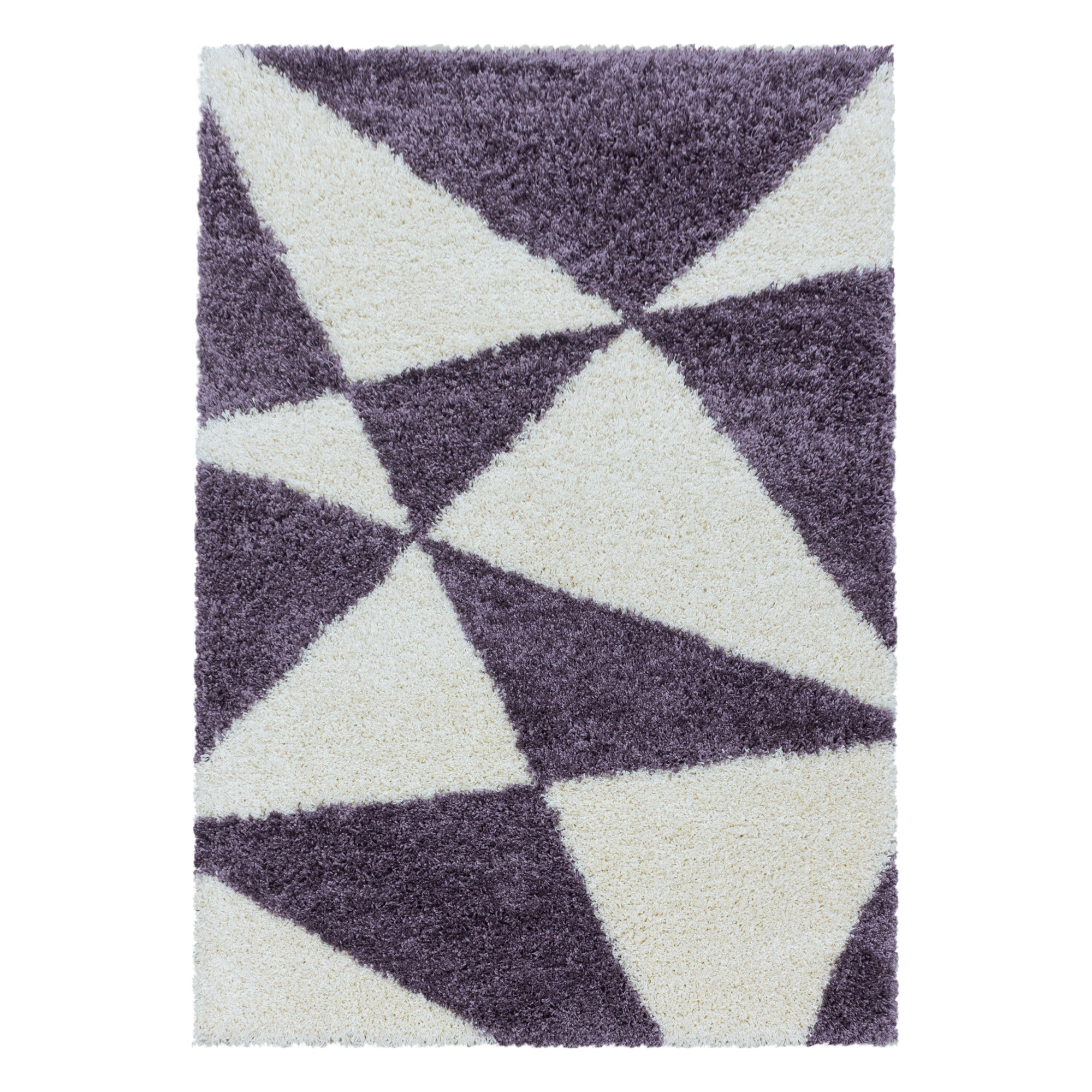 Design Hochflor Teppich Wohnzimmerteppich Dreieck Muster Abstrakt