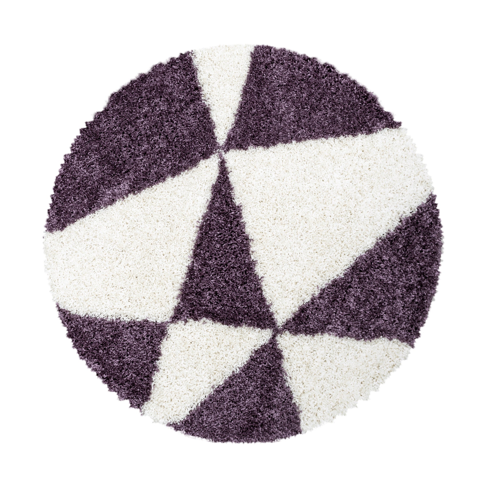 Design Hochflor Teppich Wohnzimmerteppich Dreieck Muster Abstrakt