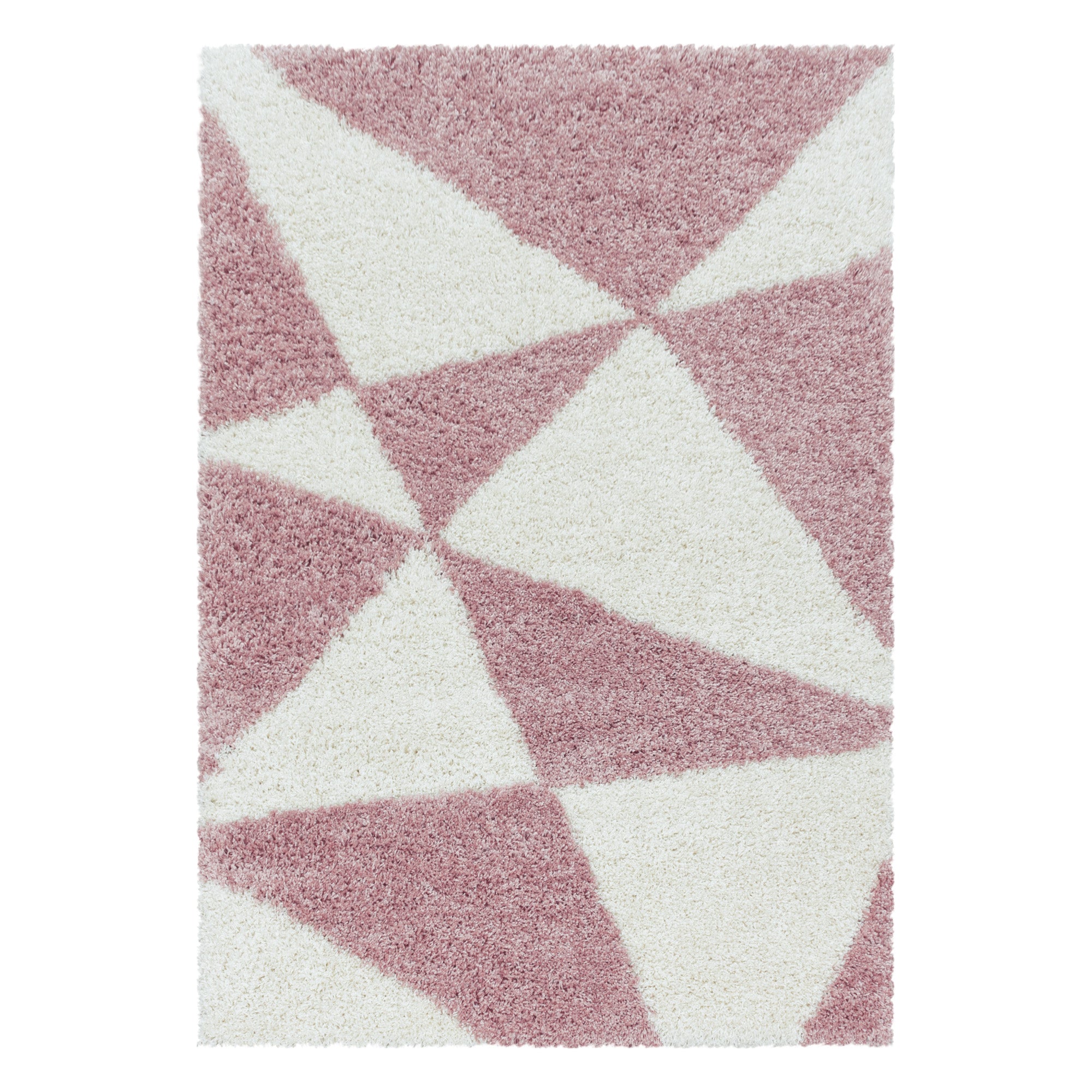 Design Hochflor Teppich Wohnzimmerteppich Dreieck Muster Abstrakt
