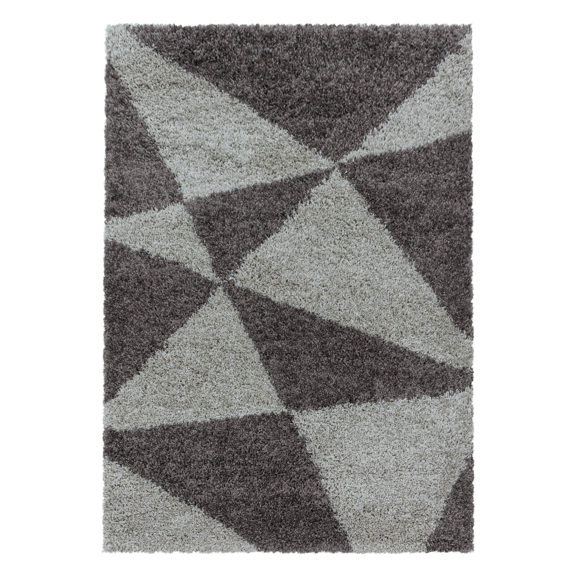 Design Hochflor Teppich Wohnzimmerteppich Dreieck Muster Abstrakt