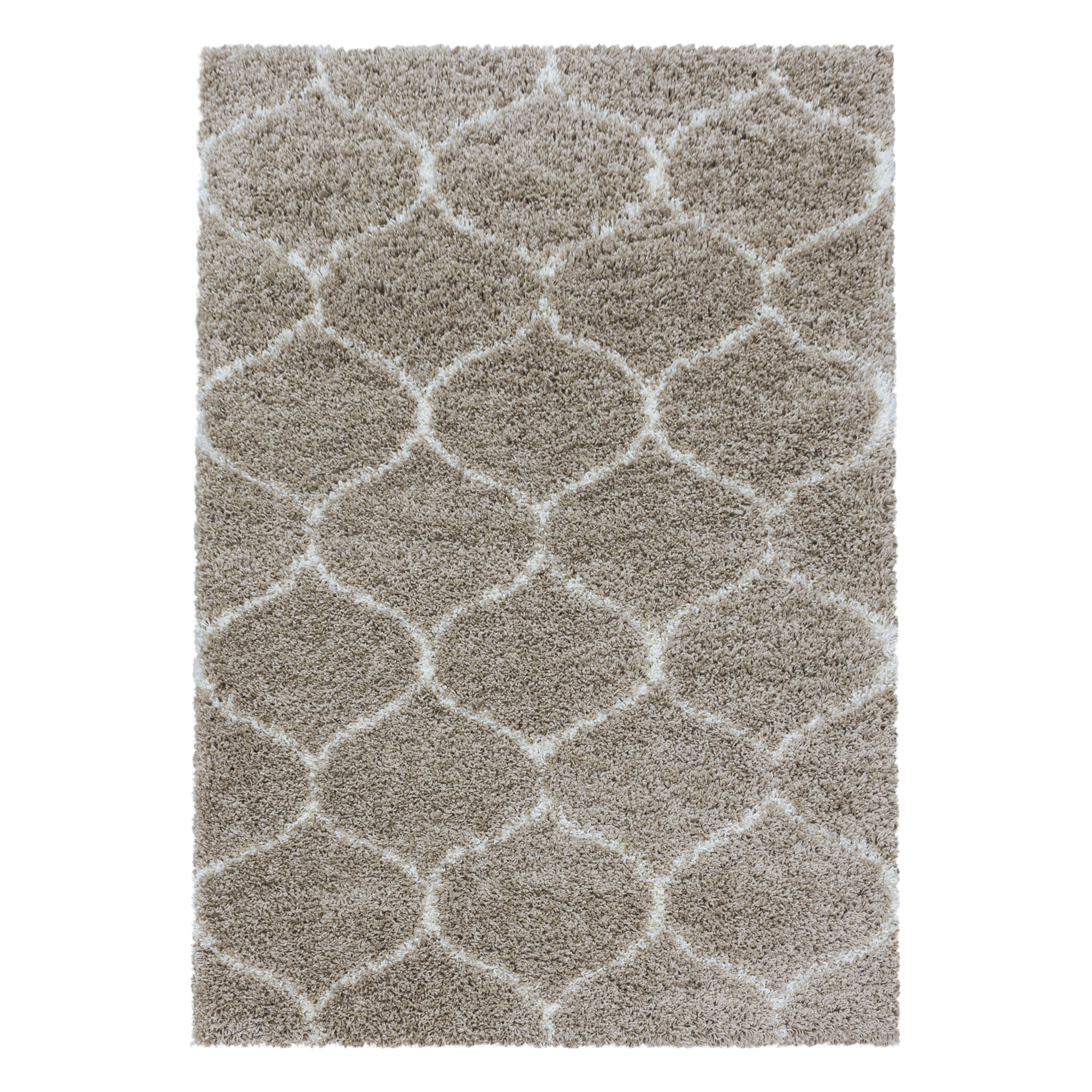 Design Hochflor Teppich Wohnzimmerteppich Muster Kachel Tile Jacquard